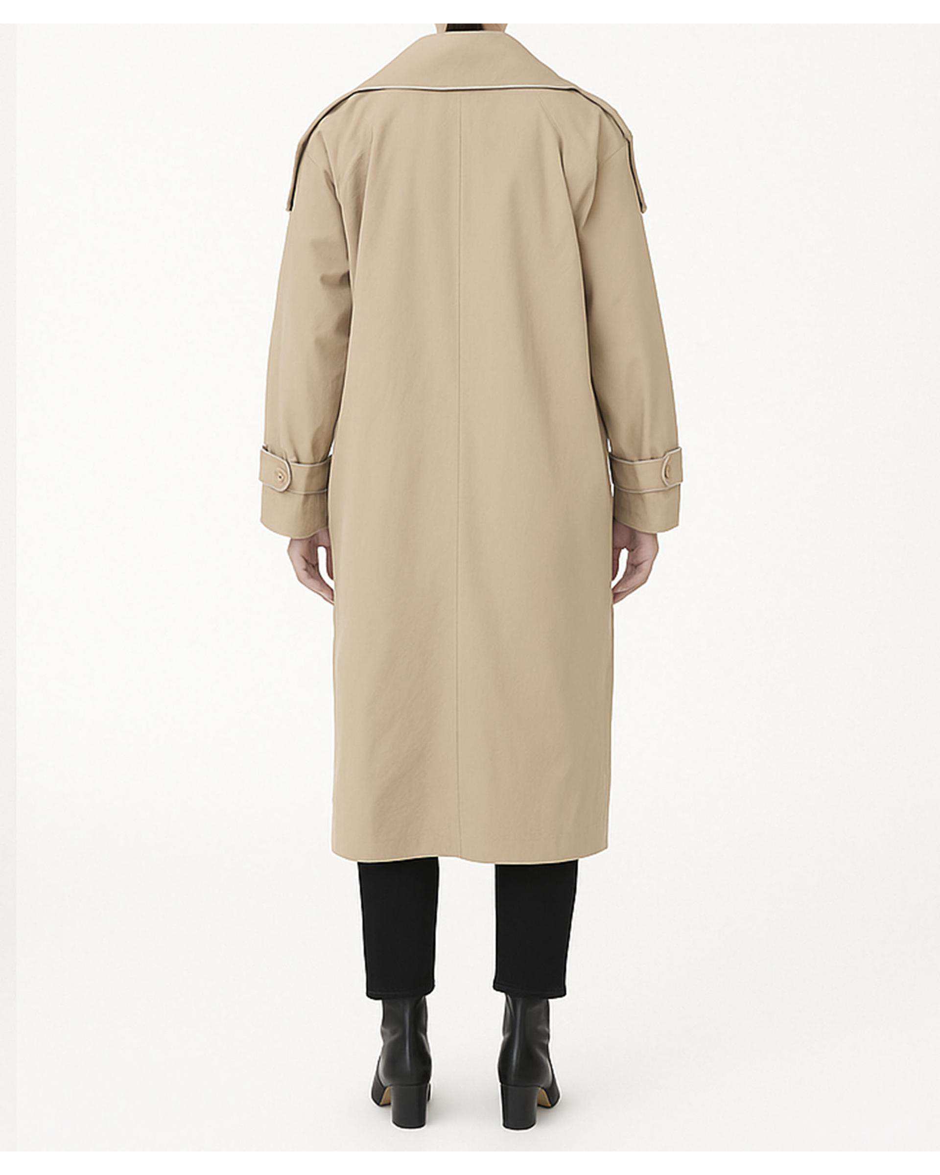 بارانی زنانه بیسیک بلند کرم ریس Rees کد 1136007-25