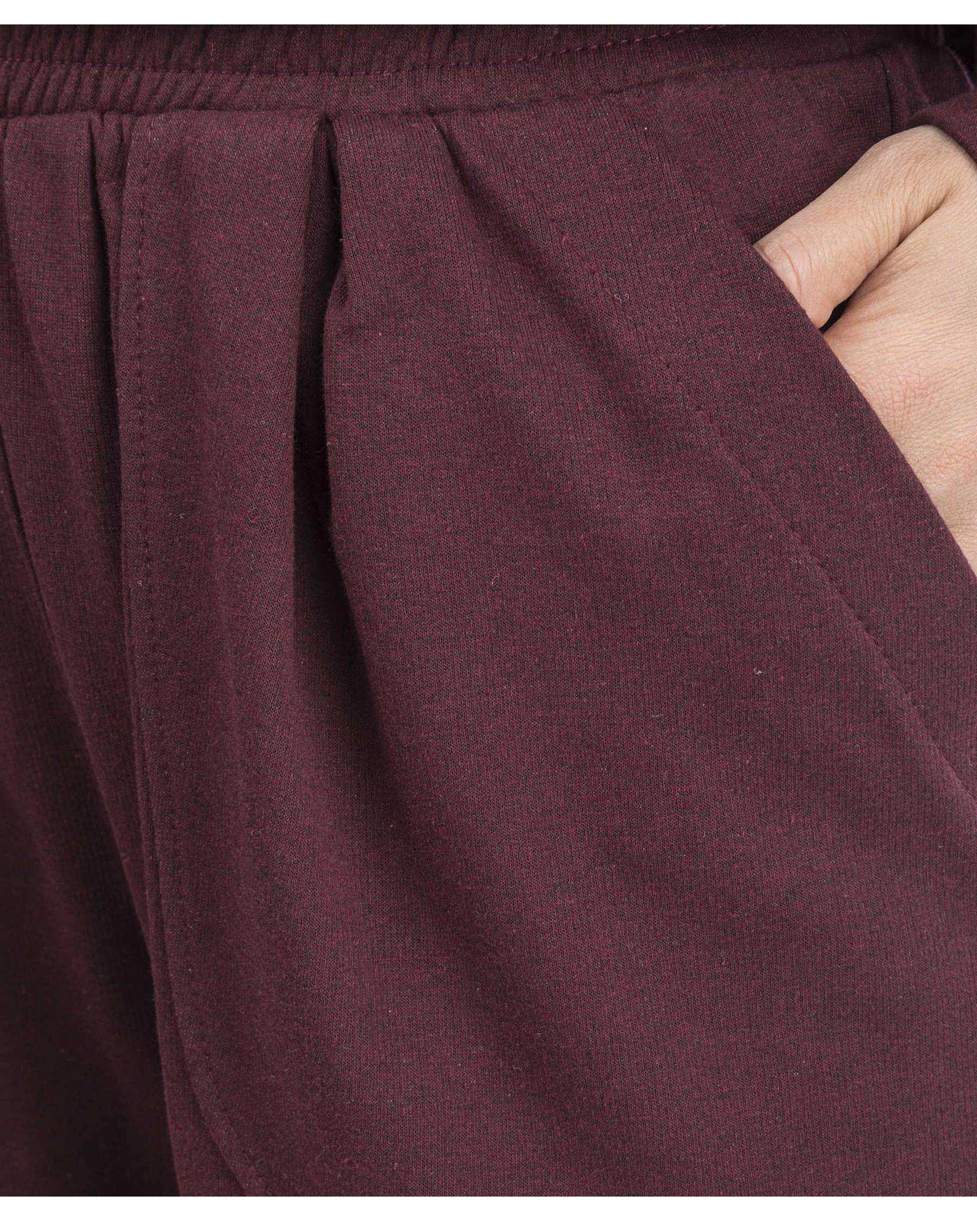 شلوار پارچه ای زنانه زرشکی ریس Rees کد 1036080-13