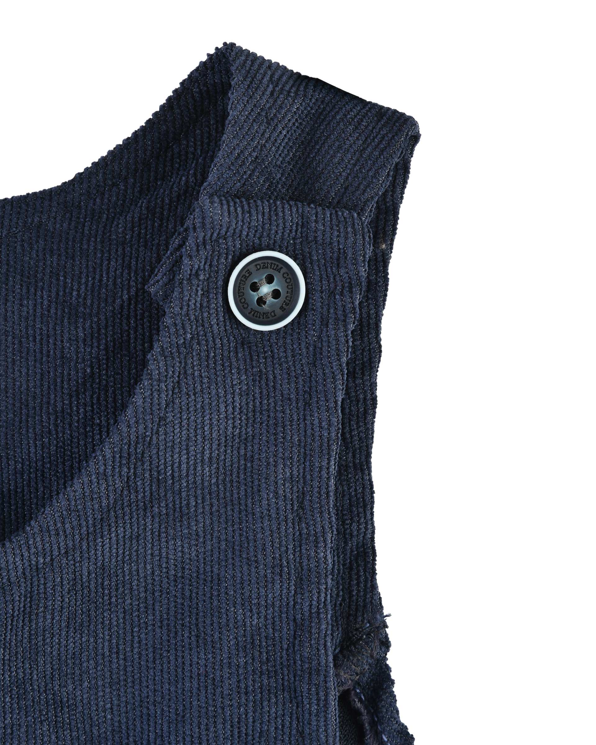 ست سرهمی و بلوز دخترانه مخمل کبریتی سرمه ای سفید پنبه سان Panbesan