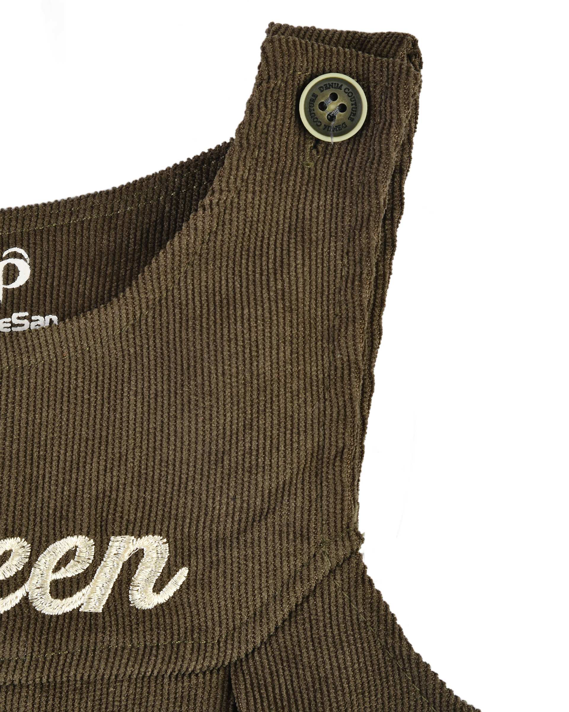 ست سرهمی و بلوز دخترانه مخمل کبریتی سبز سفید پنبه سان Panbesan