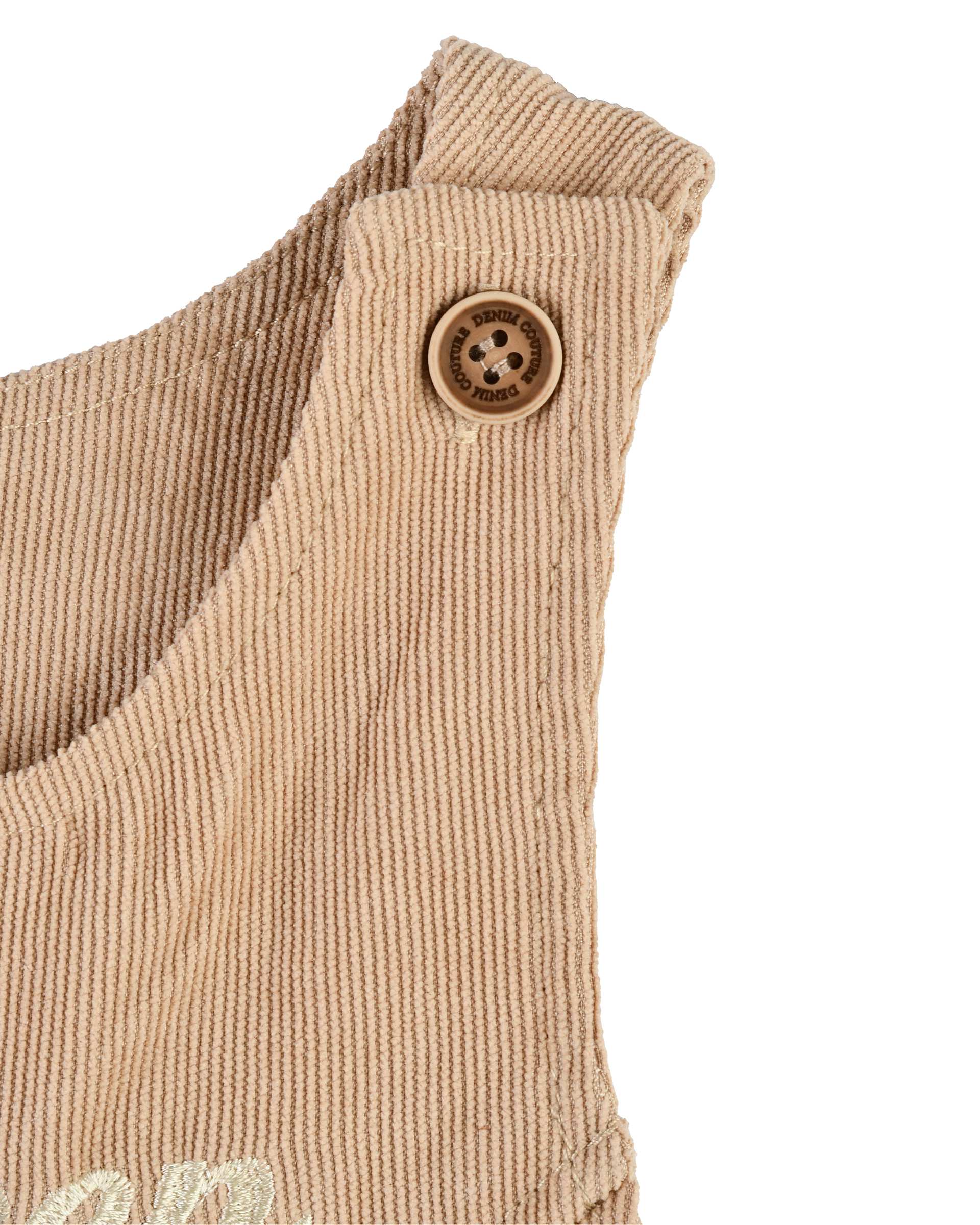 ست سرهمی و بلوز دخترانه مخمل کبریتی کرم سفید پنبه سان Panbesan