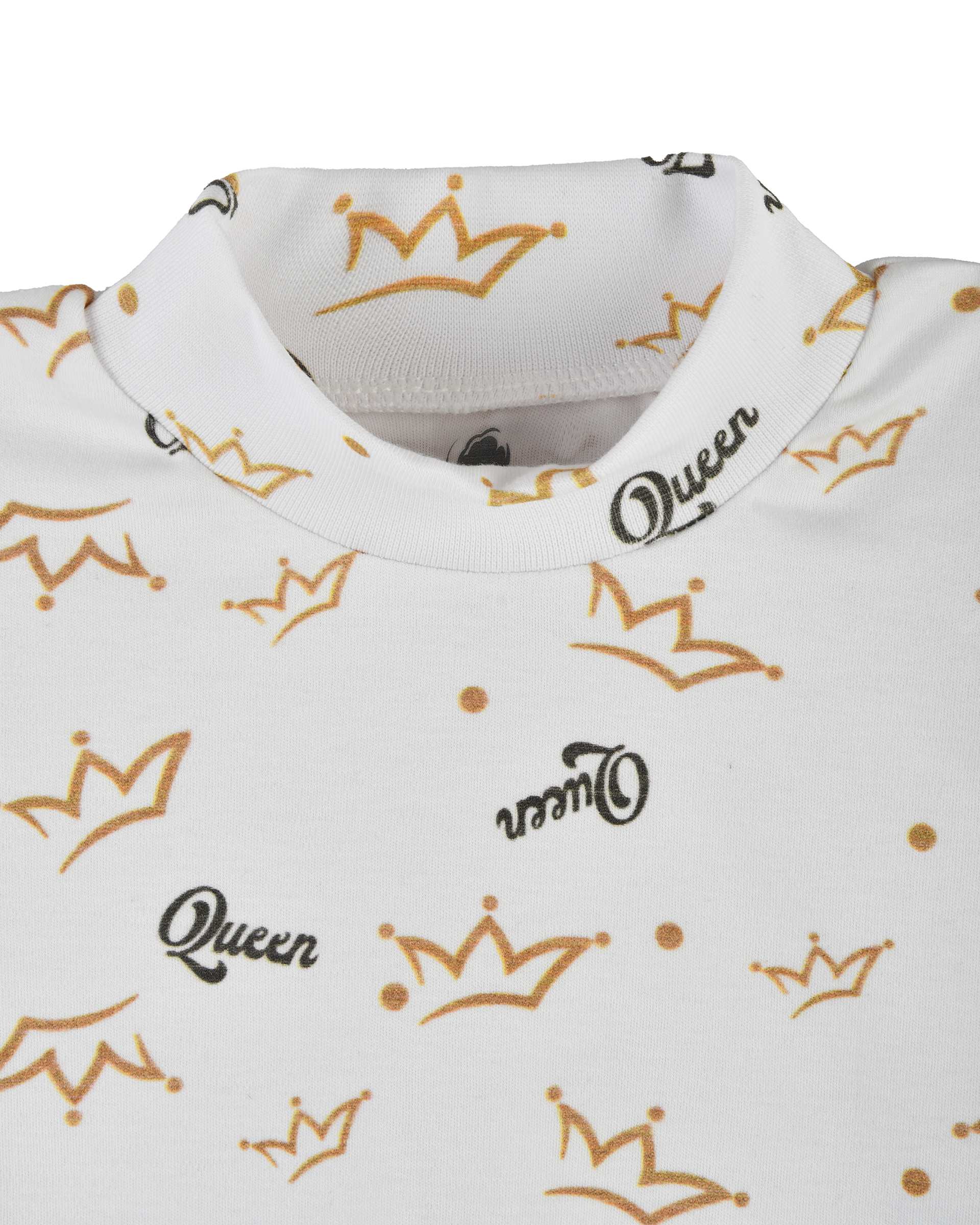 ست سرهمی و بلوز دخترانه مخمل کبریتی کرم سفید پنبه سان Panbesan