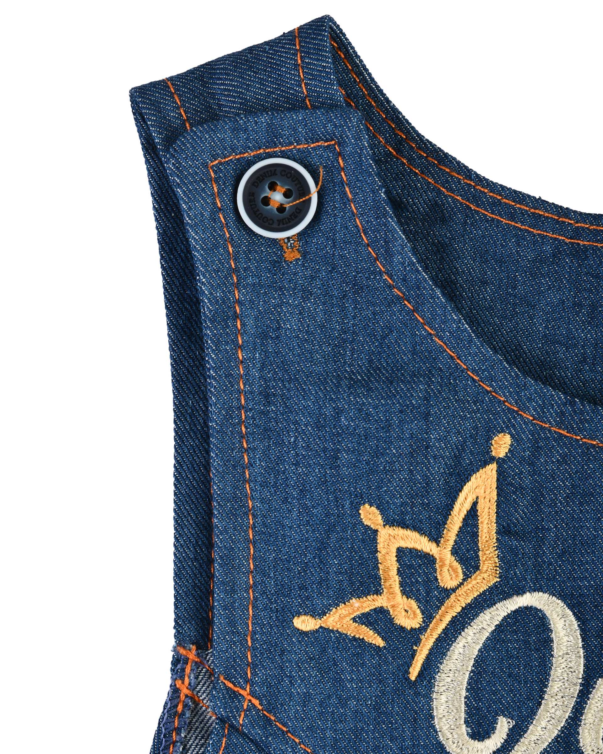 ست سرهمی و بلوز دخترانه جین نازک آبی سفید پنبه سان Panbesan