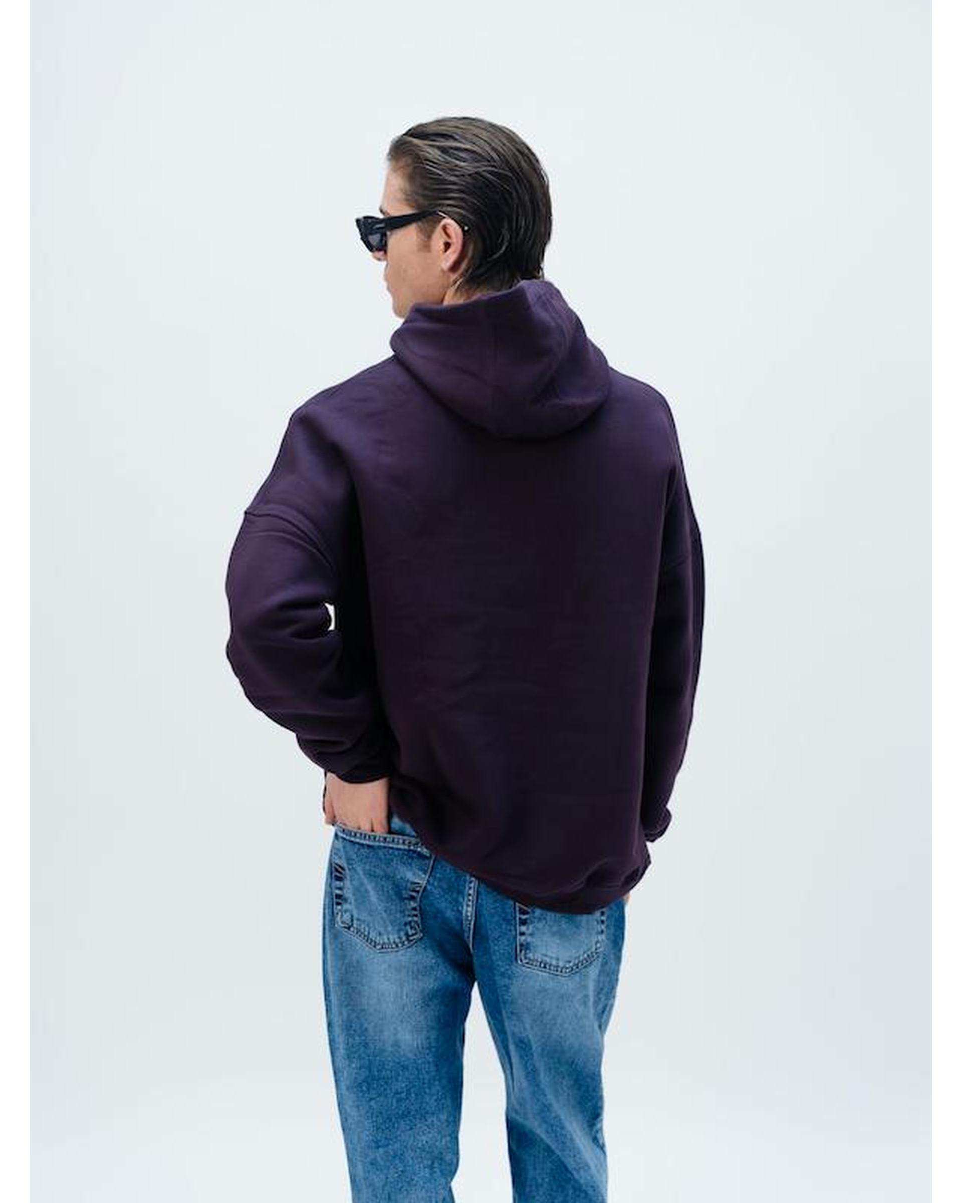 هودی مردانه بادمجانی نفیر ور Nafir Wear کد 943201