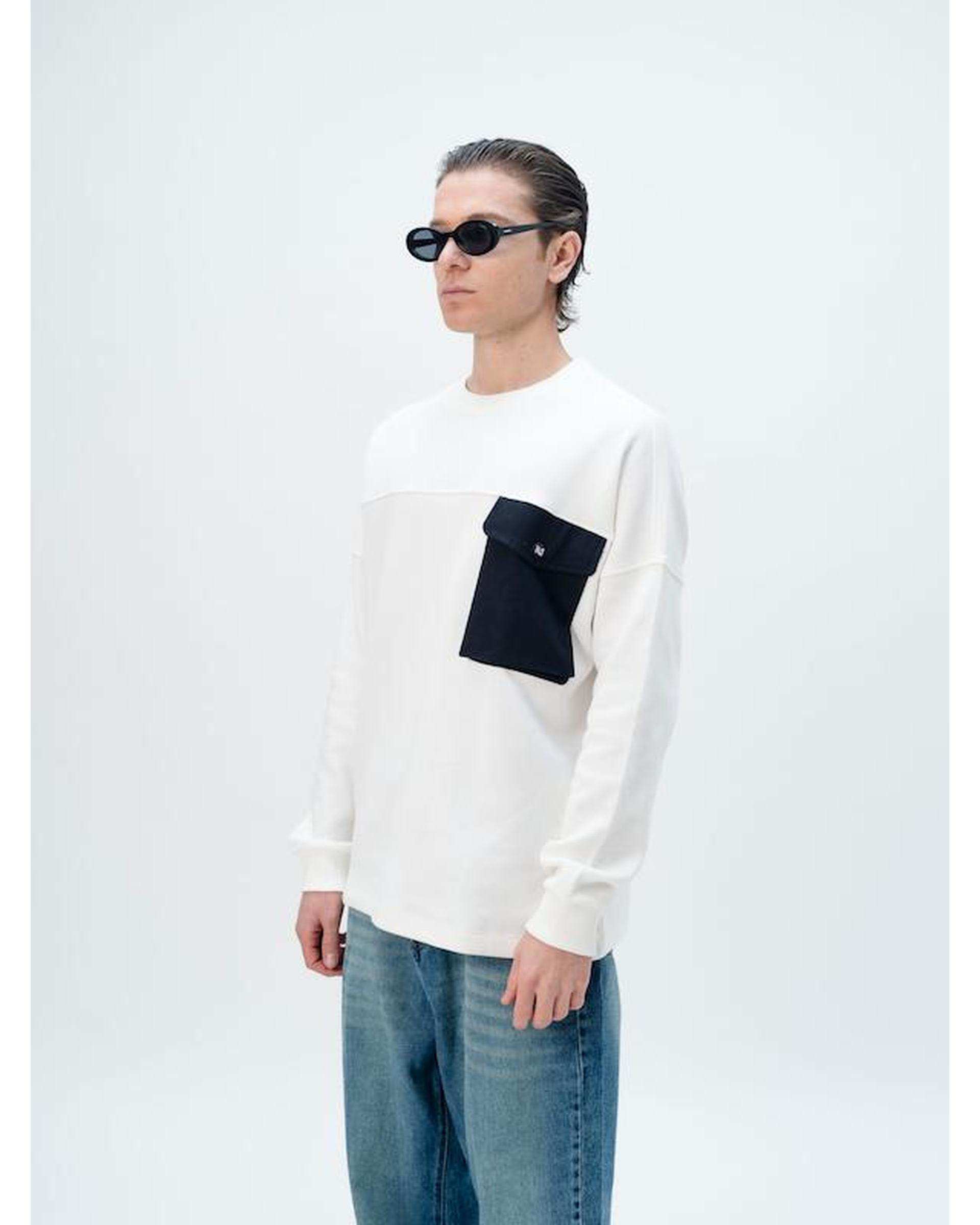 سویشرت مردانه سفید نفیر ور Nafir Wear مدل Q.BISIکد 502201