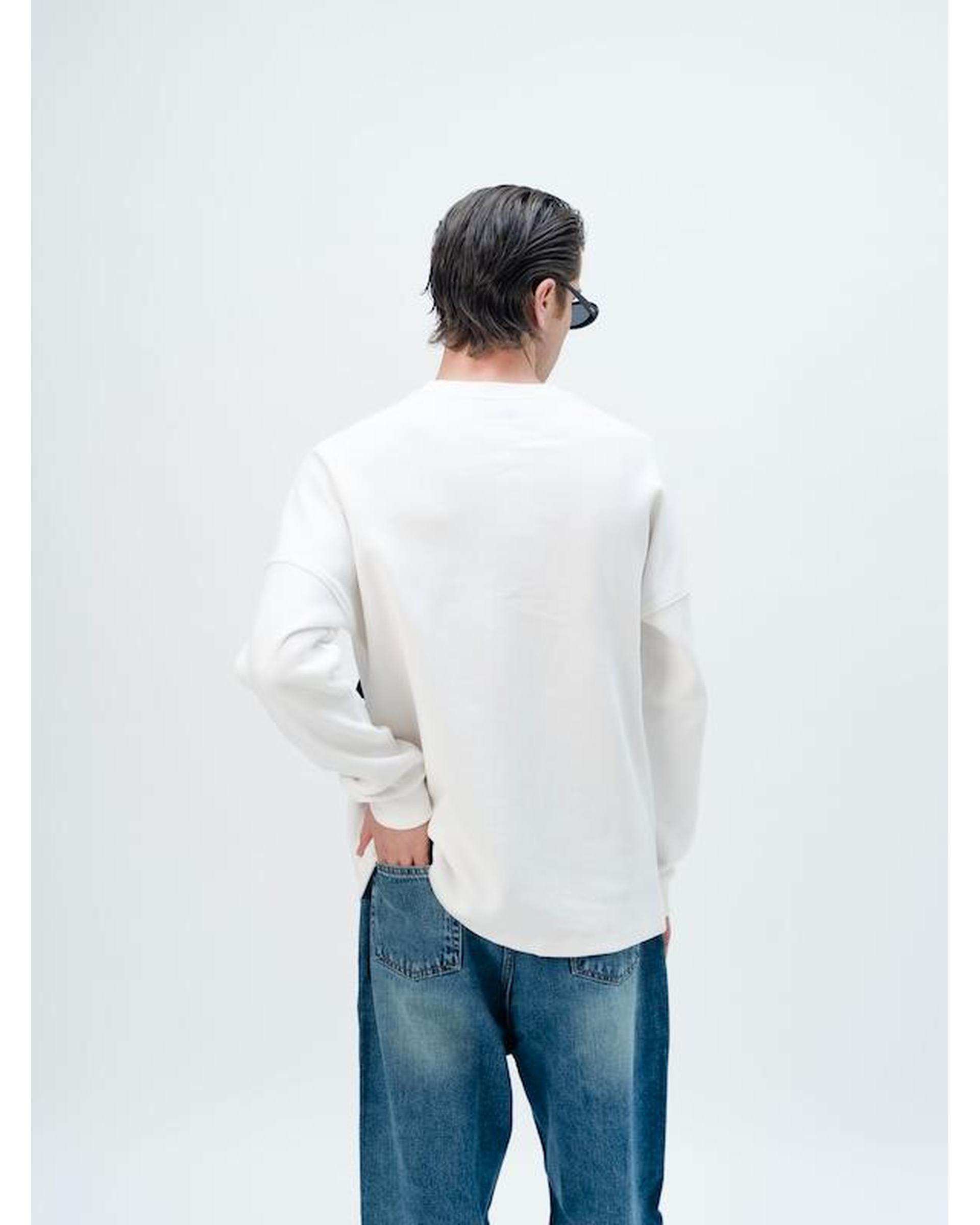 سویشرت مردانه سفید نفیر ور Nafir Wear مدل Q.BISIکد 502201