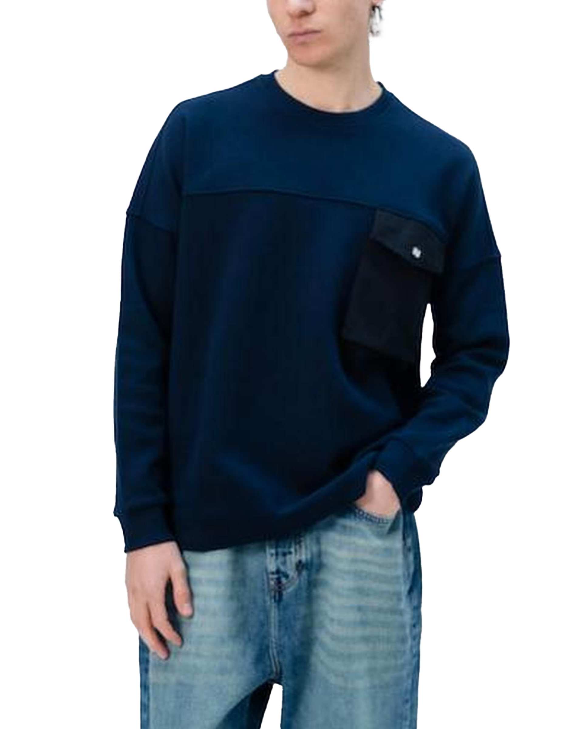 سویشرت مردانه سرمه ای نفیر ور Nafir Wear مدل Q.BISIکد 502201