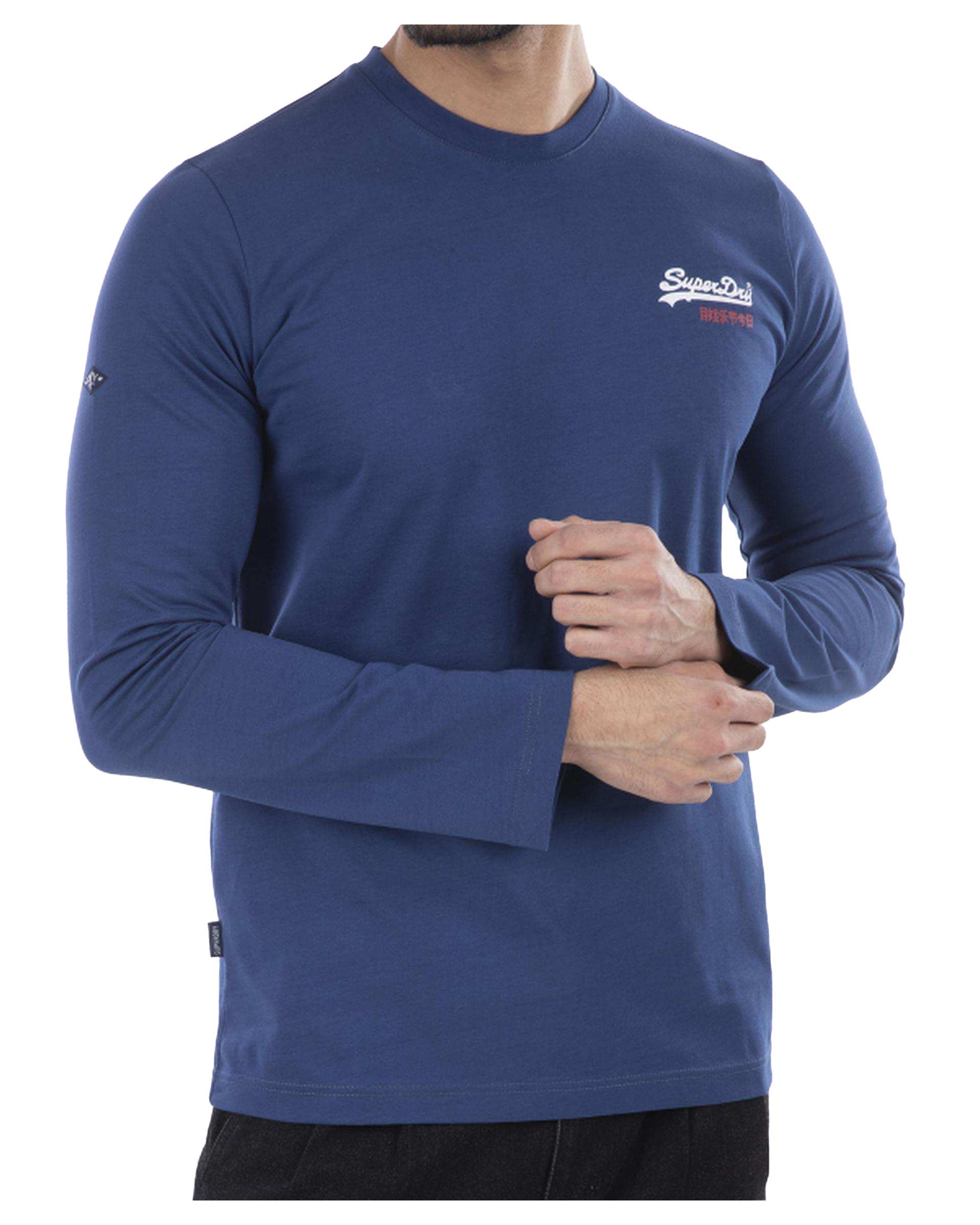 تی شرت مردانه آستین بلند سرمه ای سوپردرای Superdry کد M12A31602N