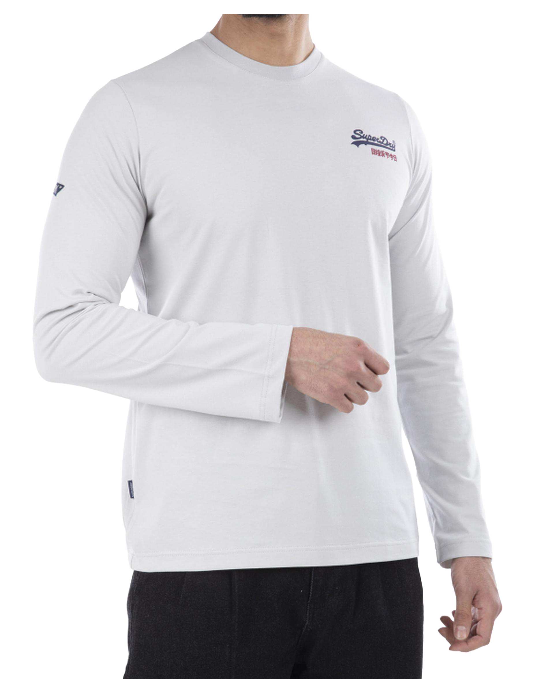 تی شرت مردانه آستین بلند طوسی روشن سوپردرای Superdry کد M12A31602N