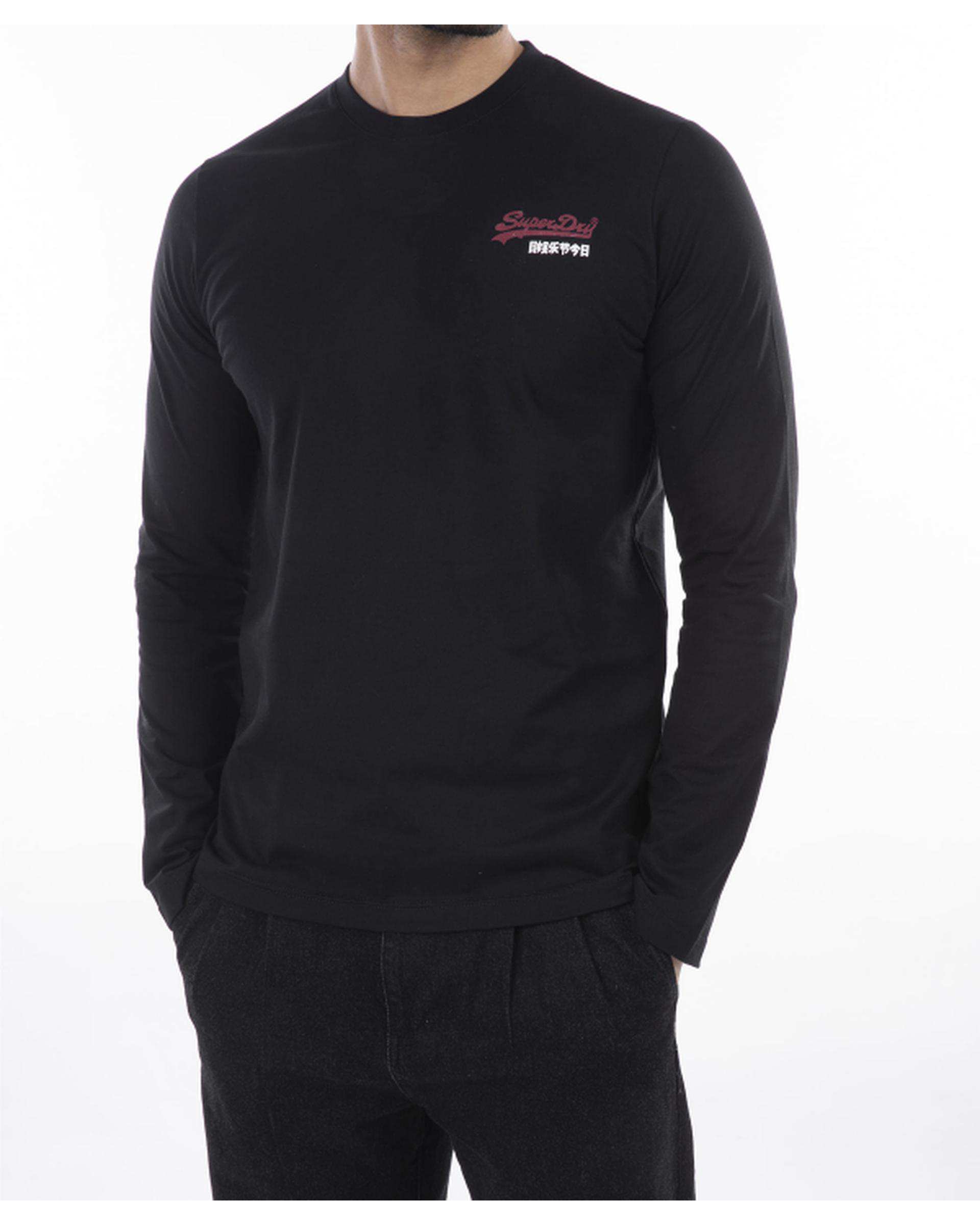 تی شرت مردانه آستین بلند مشکی سوپردرای Superdry کد M12A31602N