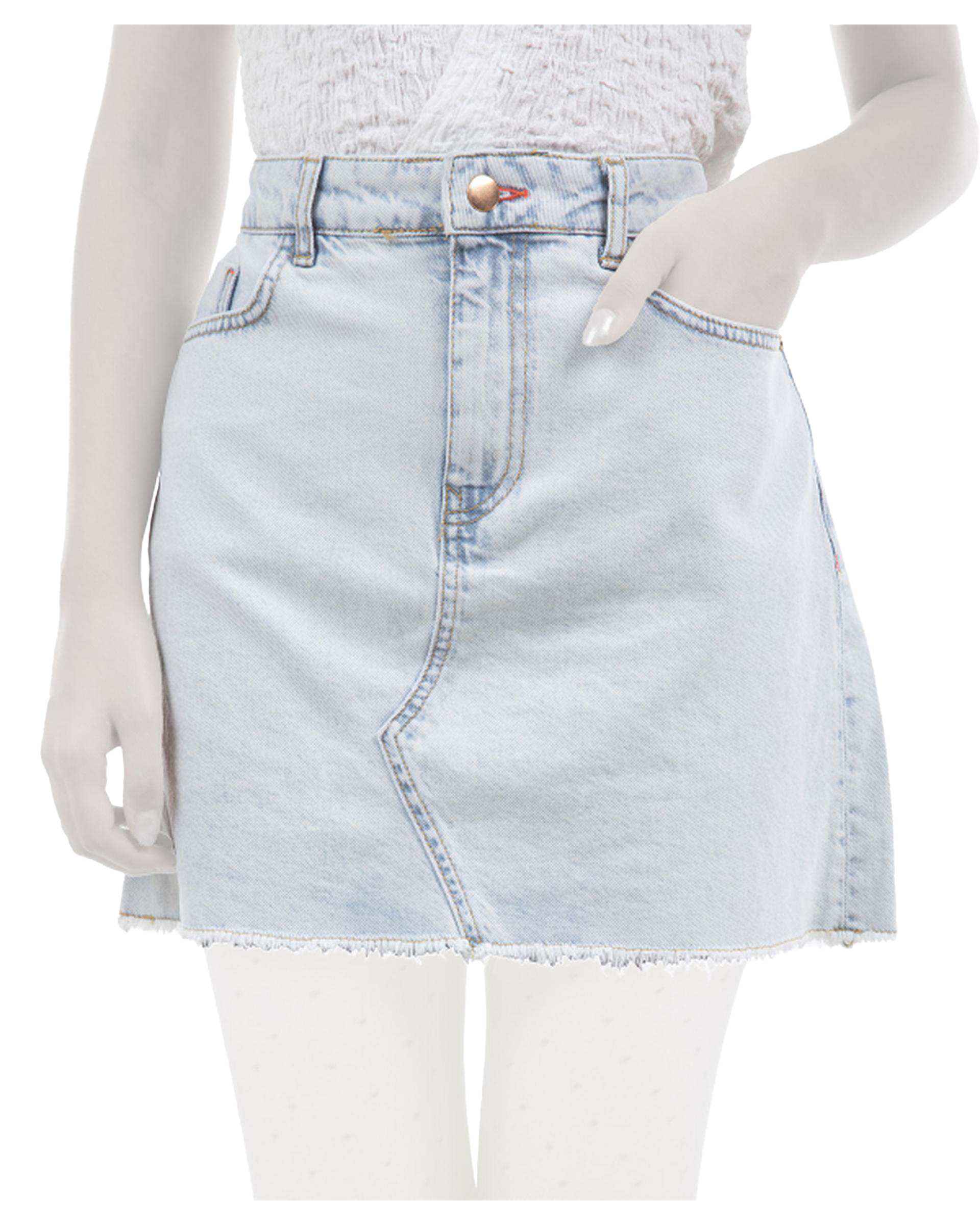 دامن جین زنانه کوتاه آبی روشن سوپردرای Superdry کد W19S40502T