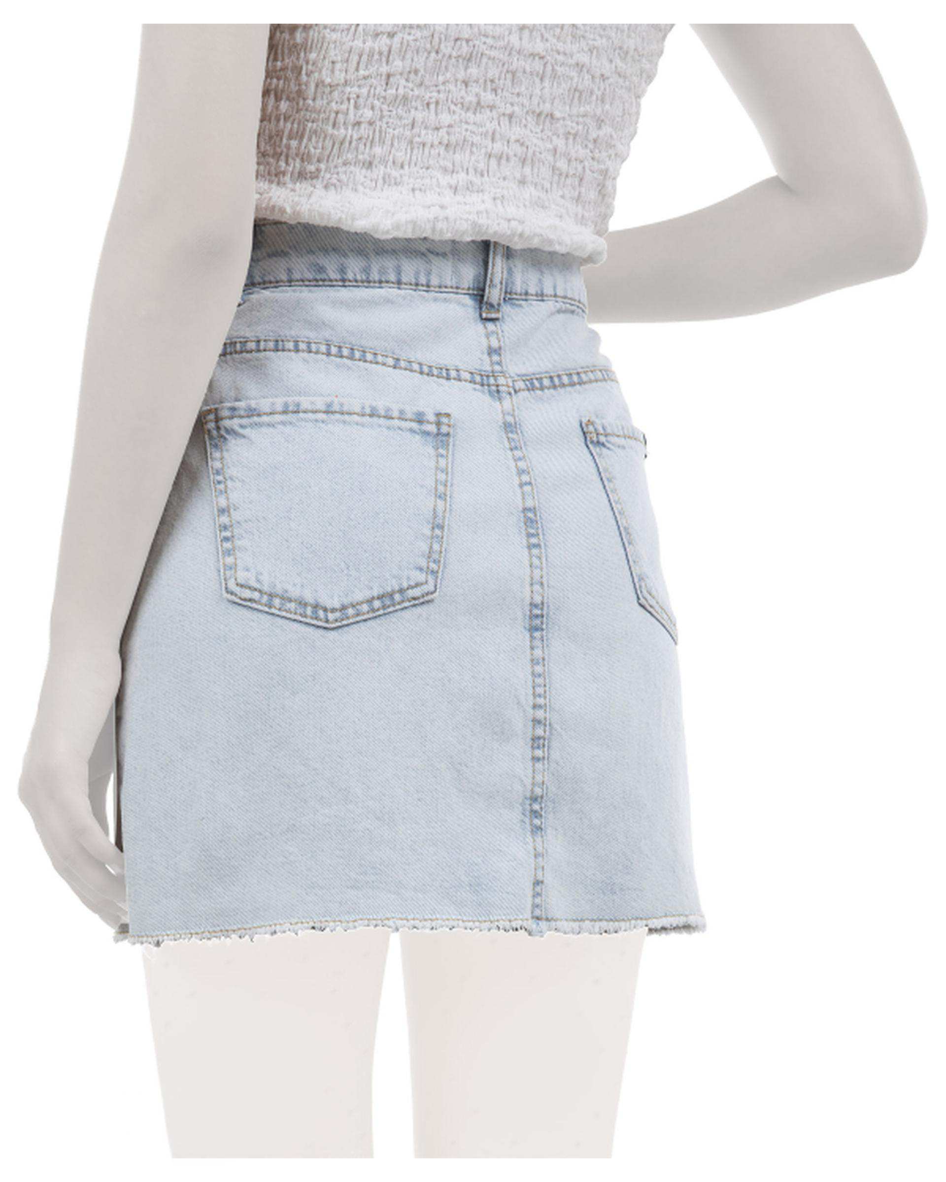 دامن جین زنانه کوتاه آبی روشن سوپردرای Superdry کد W19S40502T