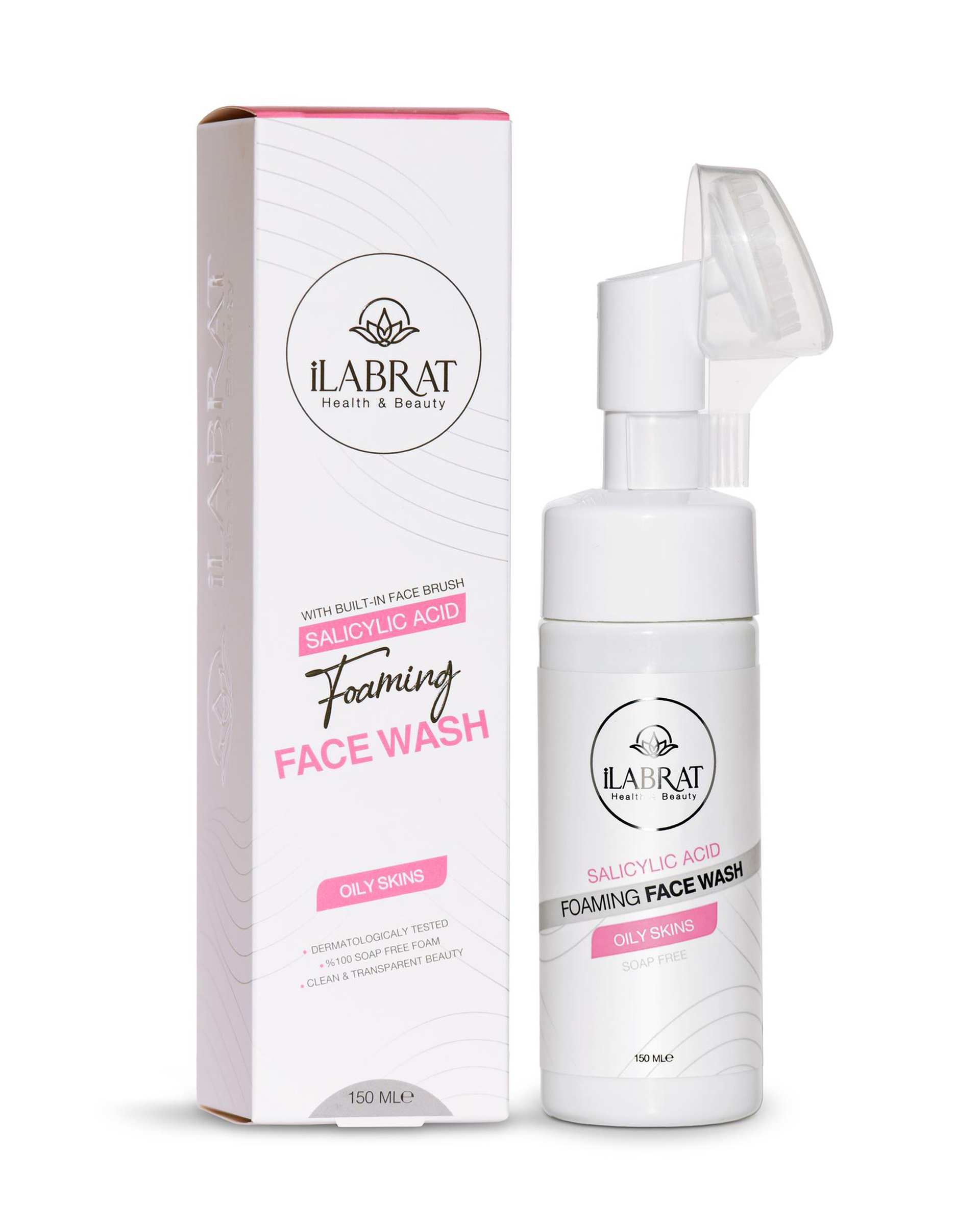 فوم شستشوی صورت آنتی آکنه ایلابرت Ilabrat مناسب پوست چرب حاوی سالیسیلیک اسید 150ml