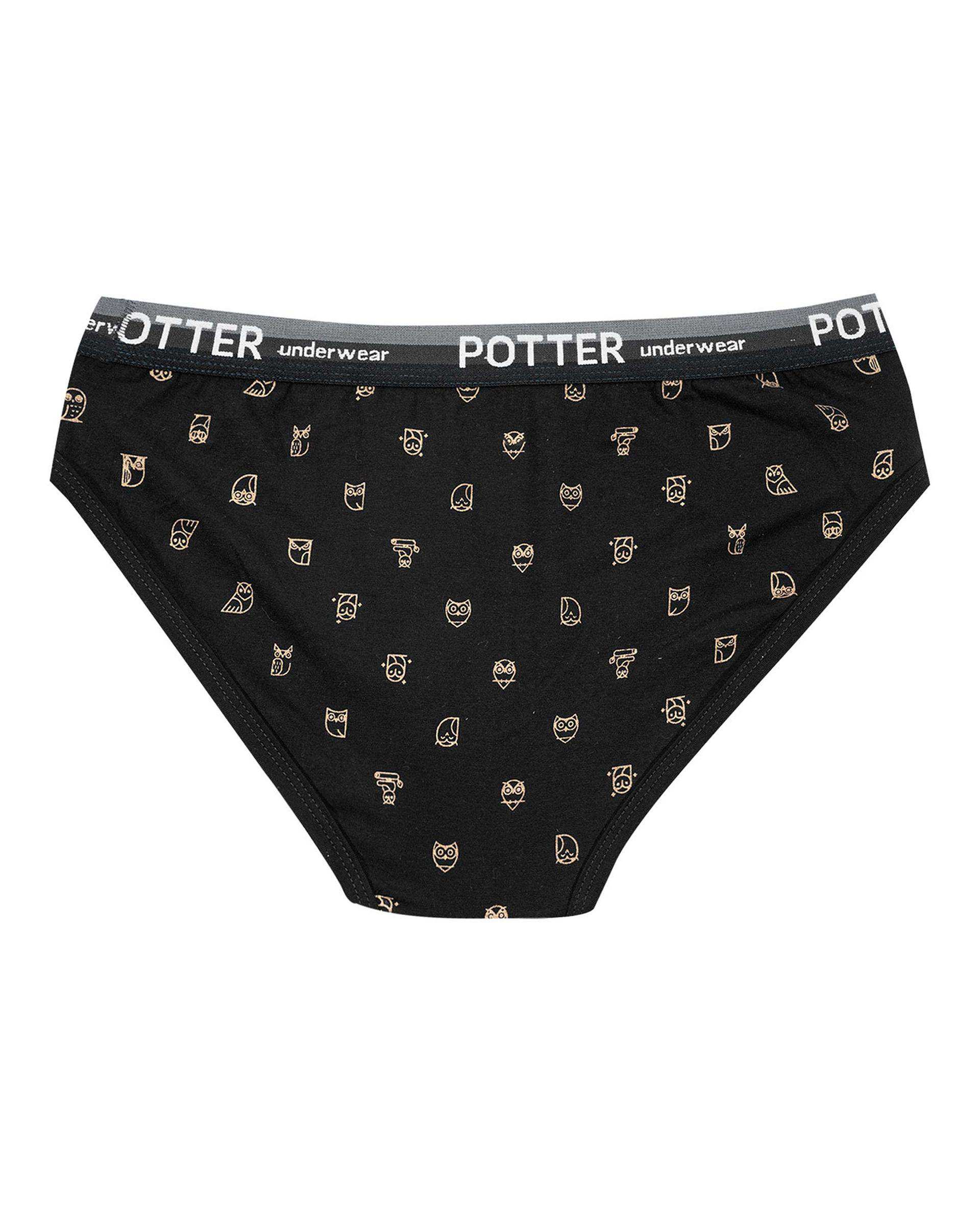 شورت مردانه اسلیپ مشکی کش پهن پاتر Potter طرح جغد کد 140