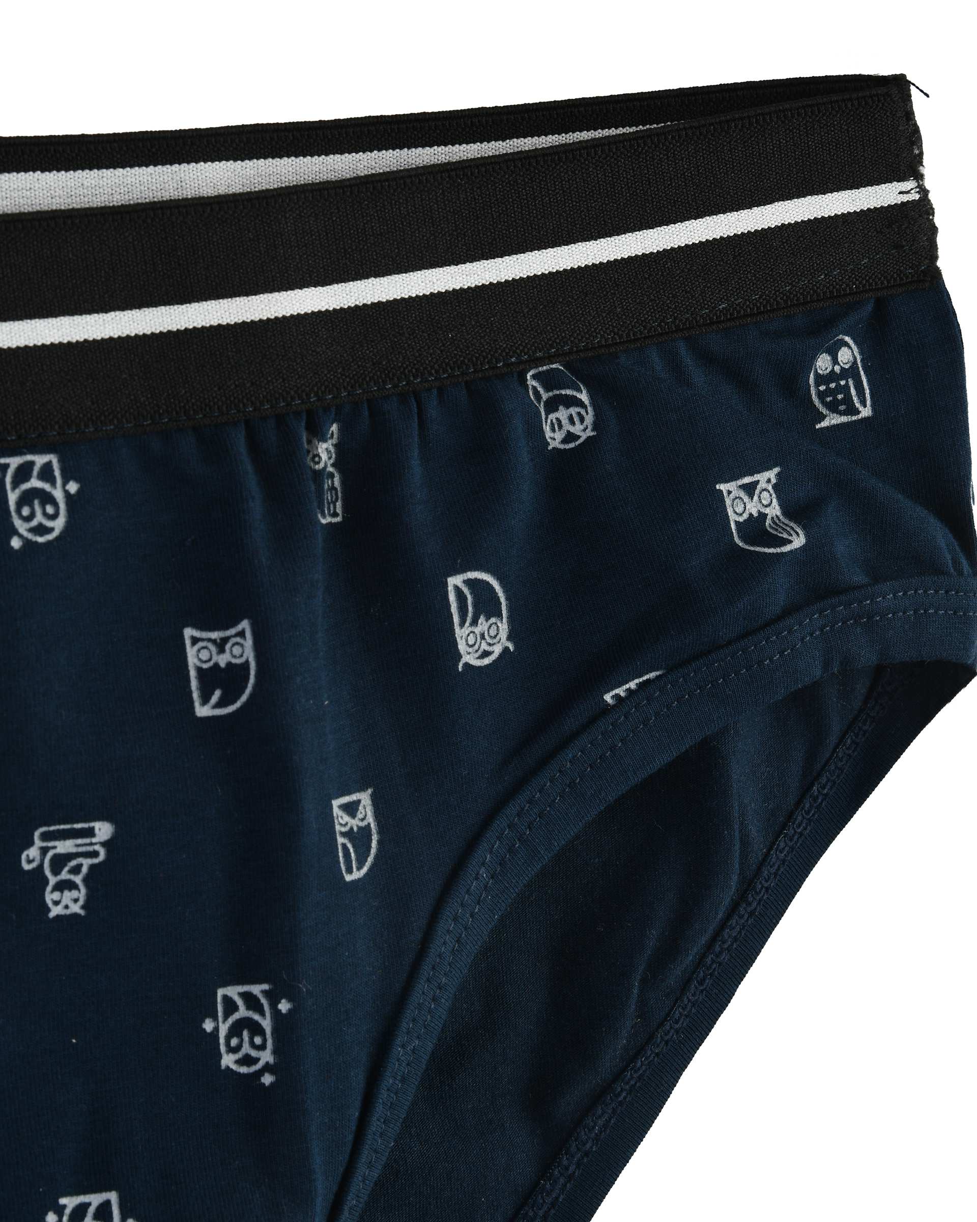 شورت مردانه اسلیپ سرمه ای کش پهن پاتر Potter طرح جغد کد 140