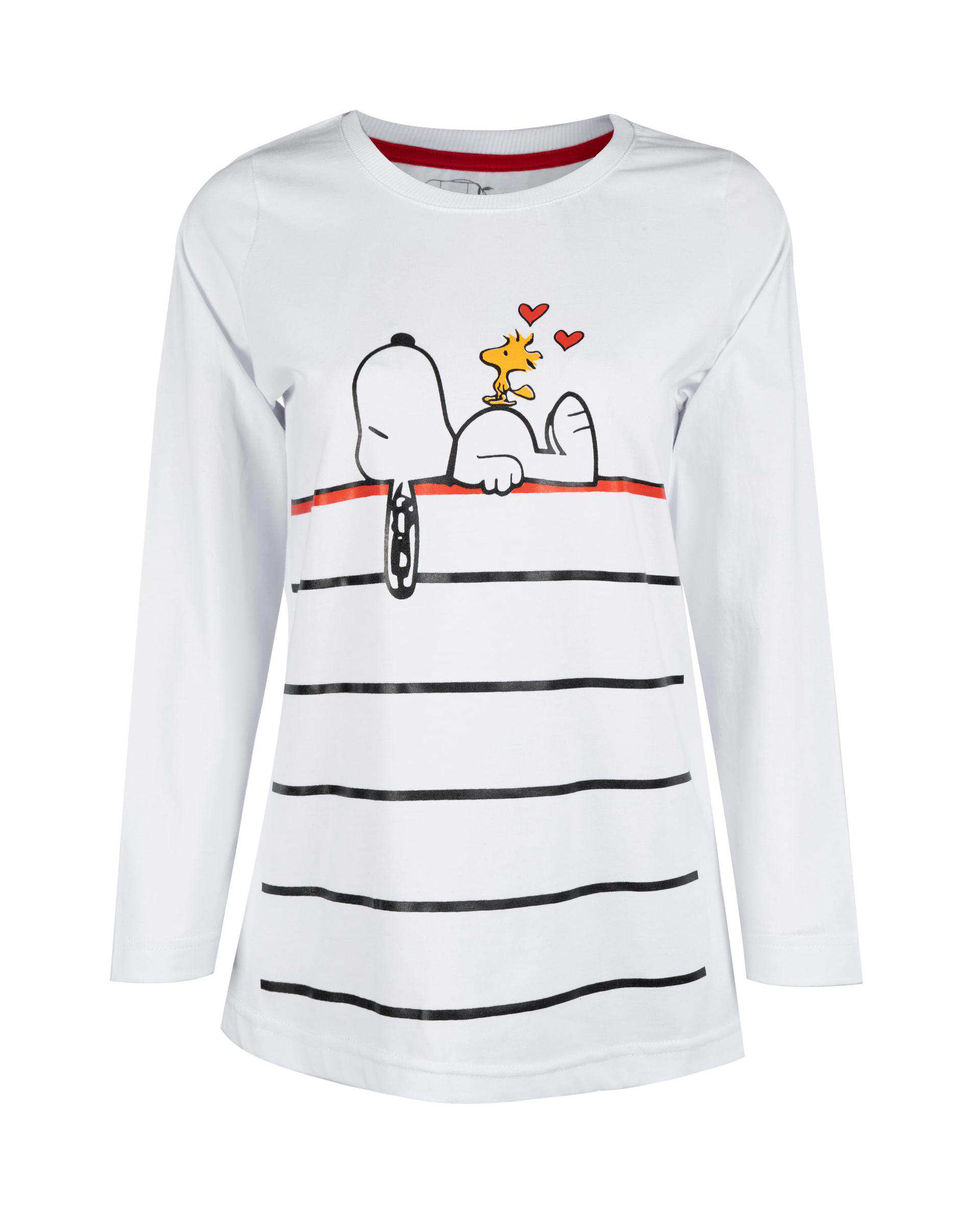 تی شرت زنانه آستین بلند سفید پاتر Potter طرح snoopy کد 369