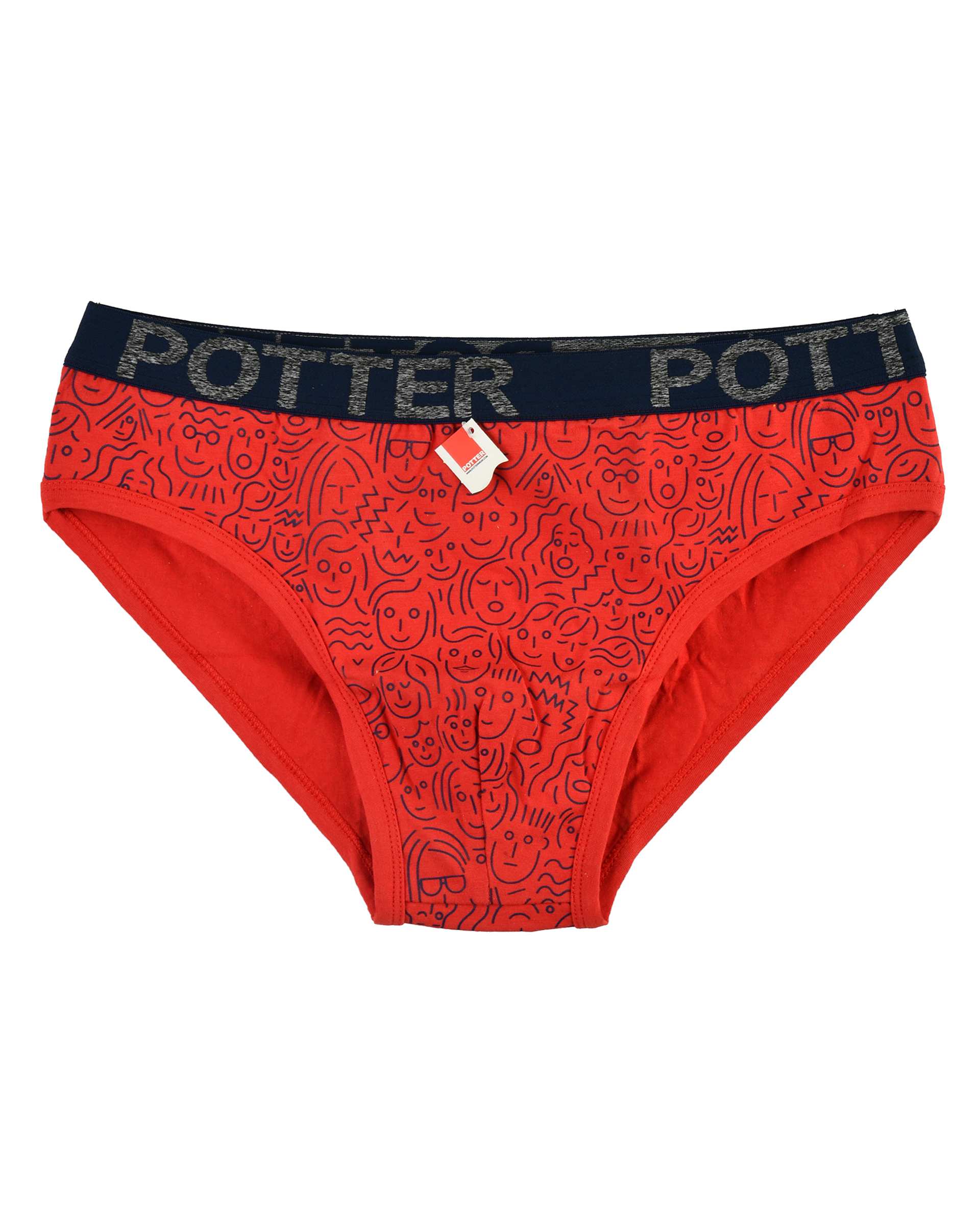 شورت مردانه اسلیپ قرمز کش پهن پاتر Potter طرح Face کد 418