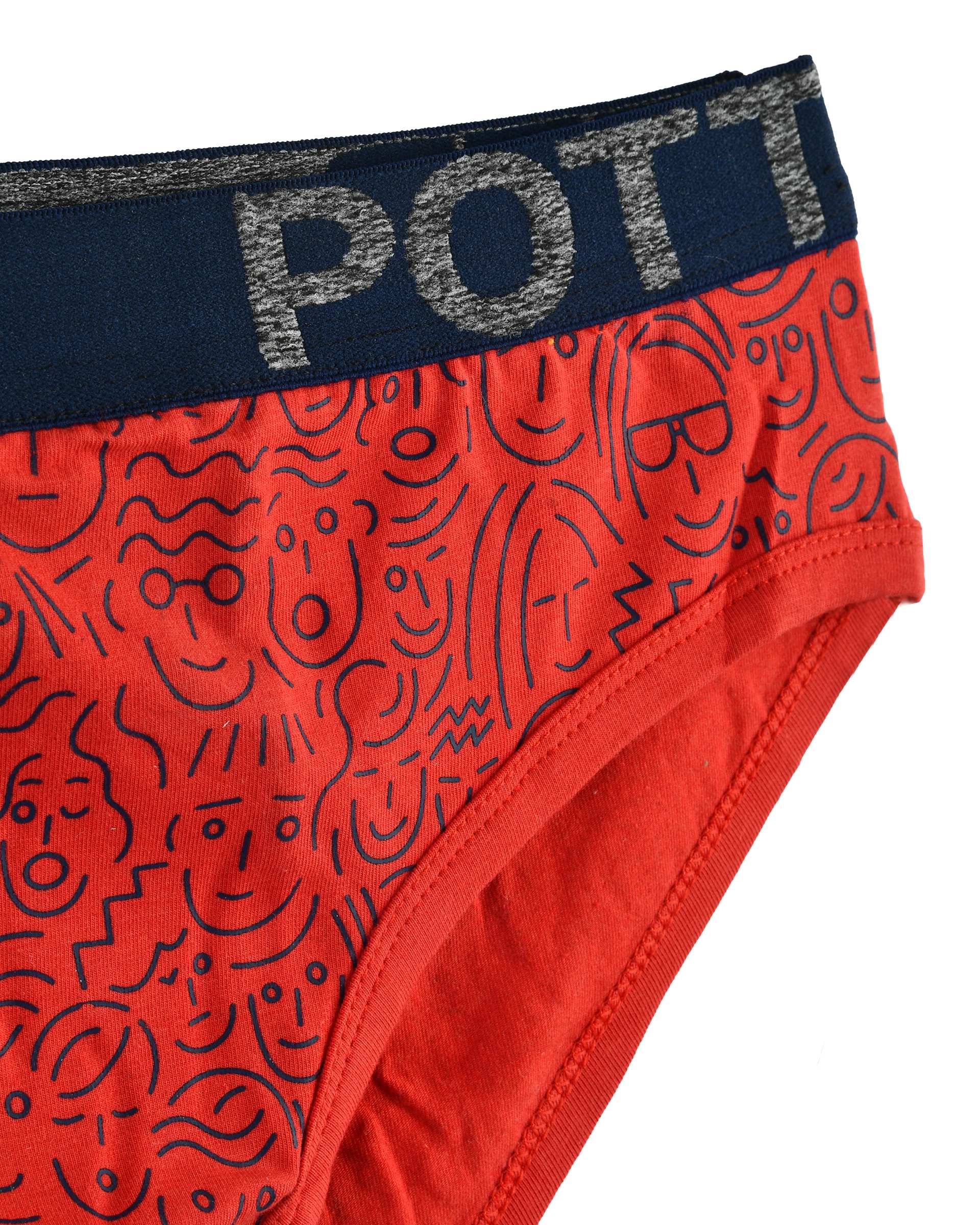 شورت مردانه اسلیپ قرمز کش پهن پاتر Potter طرح Face کد 418