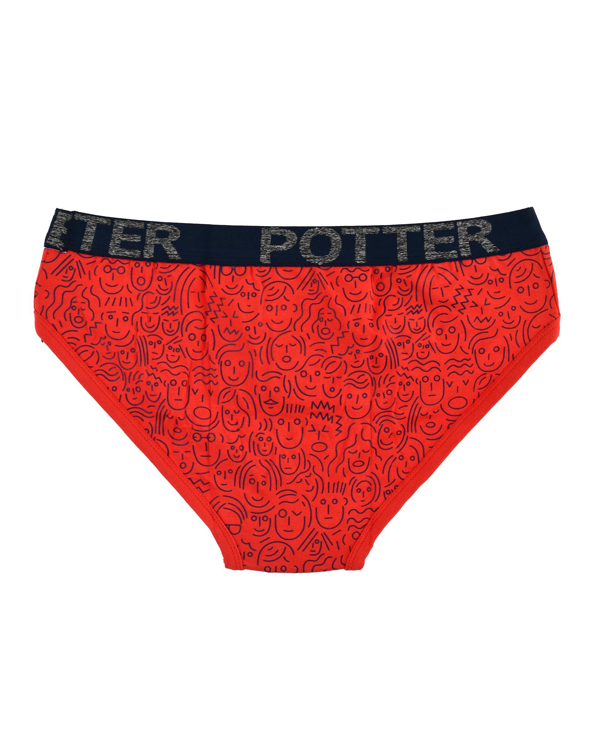 شورت مردانه اسلیپ قرمز کش پهن پاتر Potter طرح Face کد 418