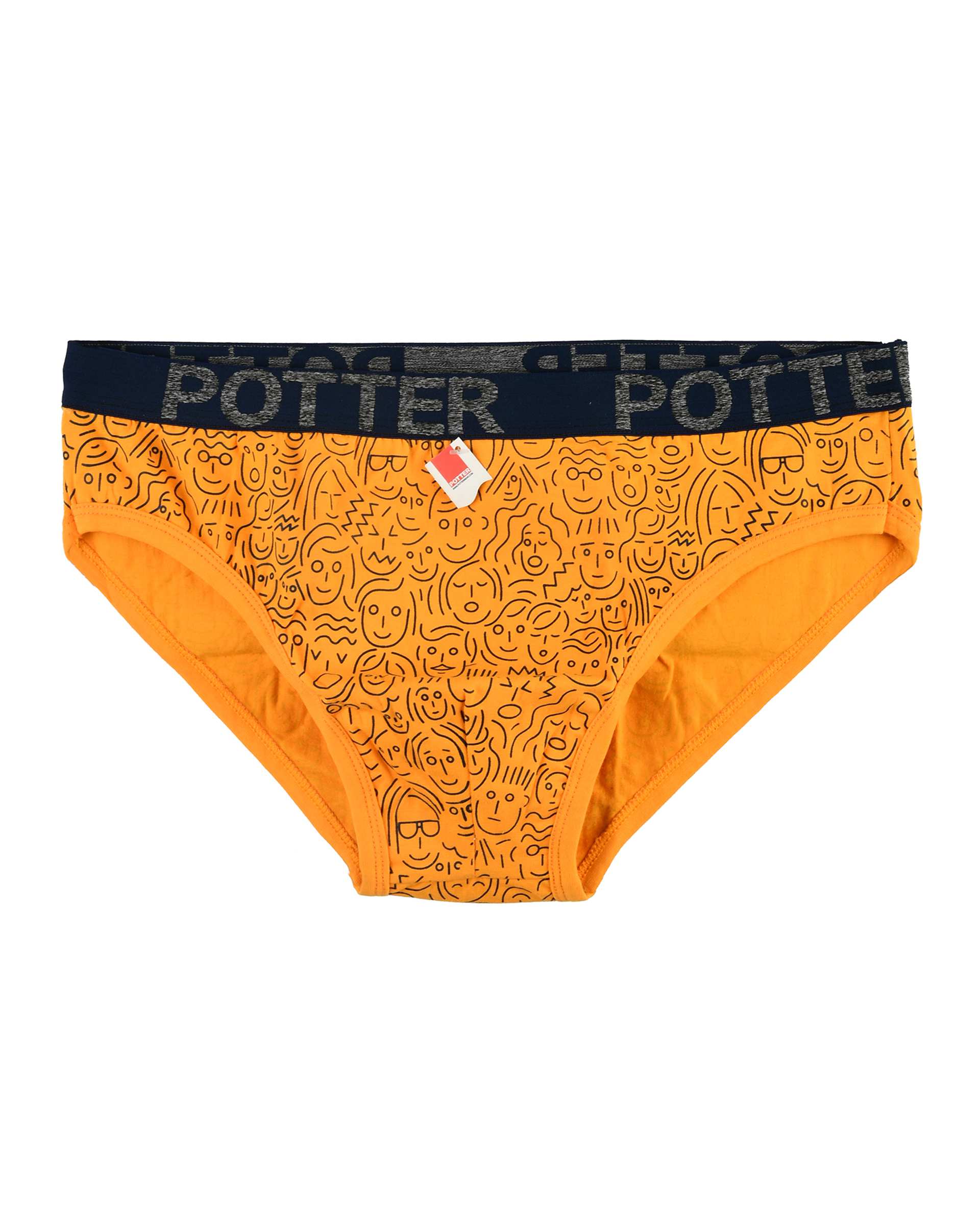 شورت مردانه اسلیپ زرد کش پهن پاتر Potter طرح Face کد 418