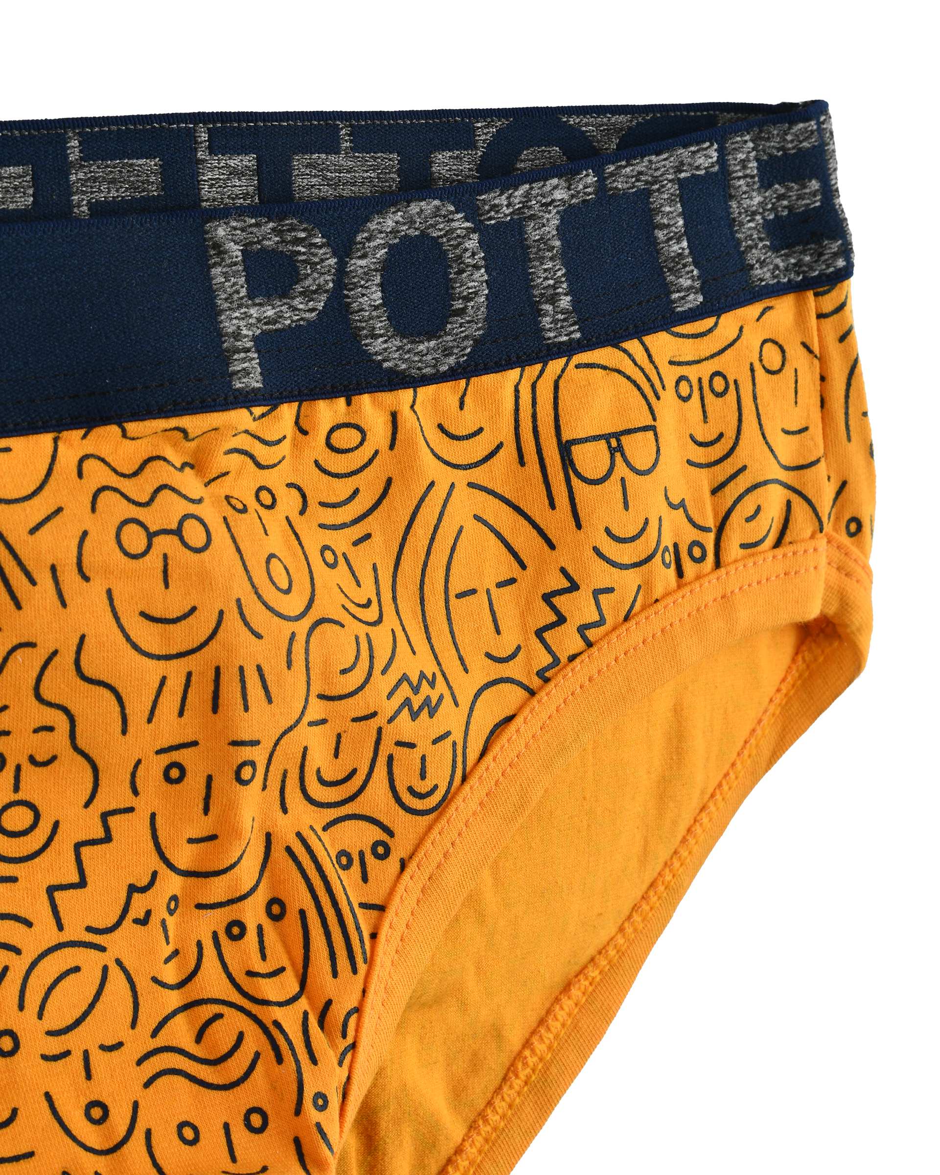 شورت مردانه اسلیپ زرد کش پهن پاتر Potter طرح Face کد 418