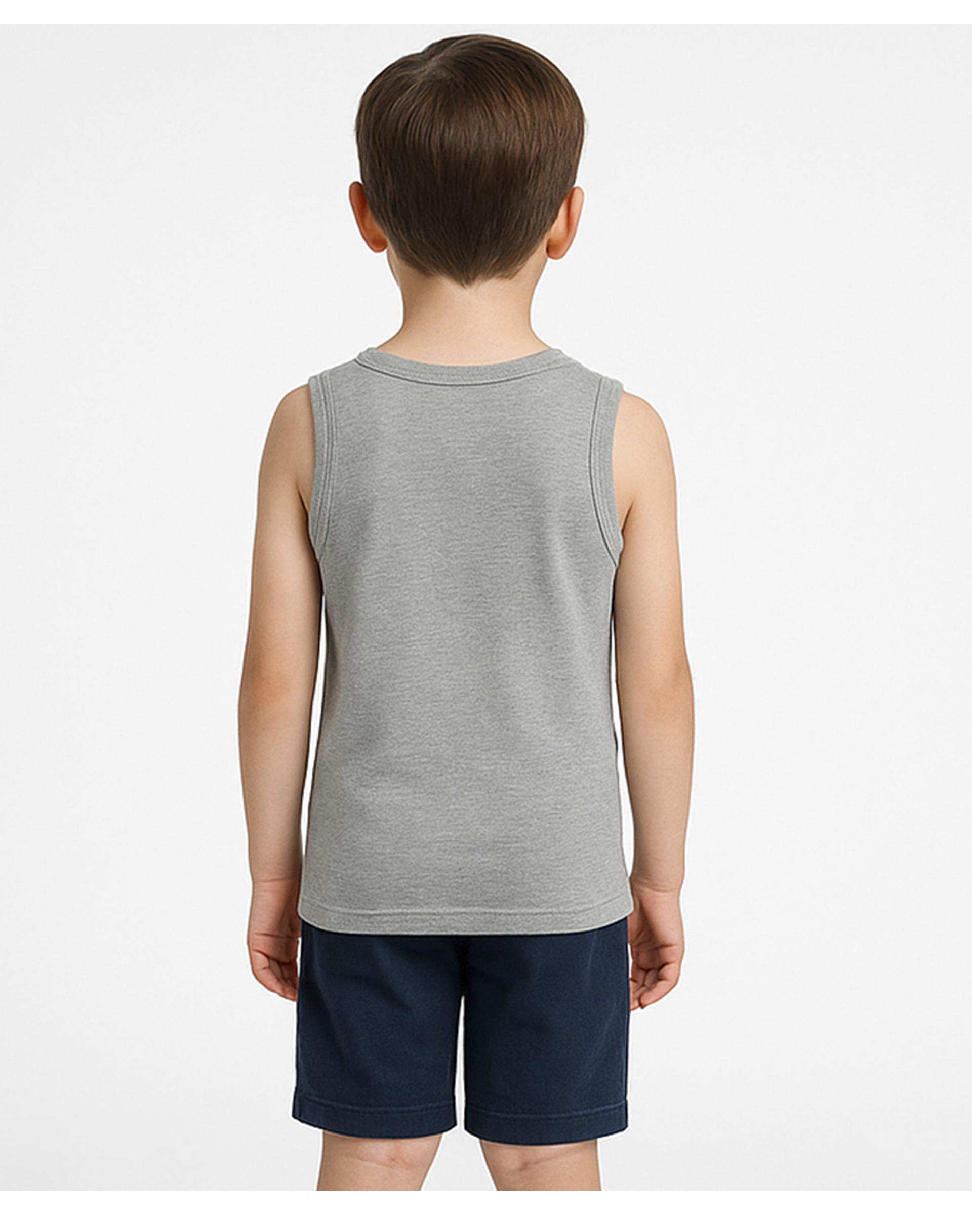 زیرپوش پسرانه طوسی ملانژ پاتر Potter طرح گربه قهرمان کد 686