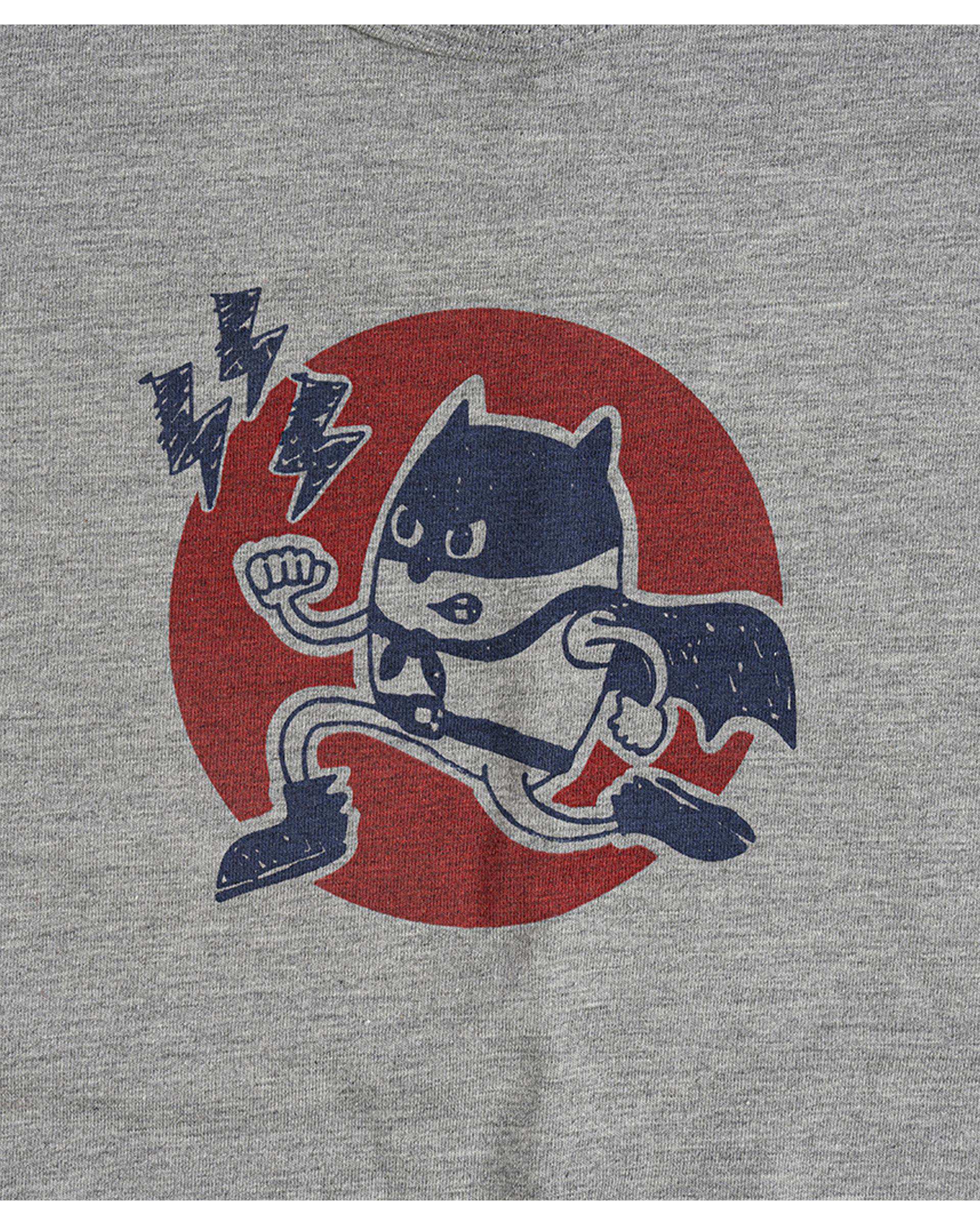 زیرپوش پسرانه طوسی ملانژ پاتر Potter طرح گربه قهرمان کد 686