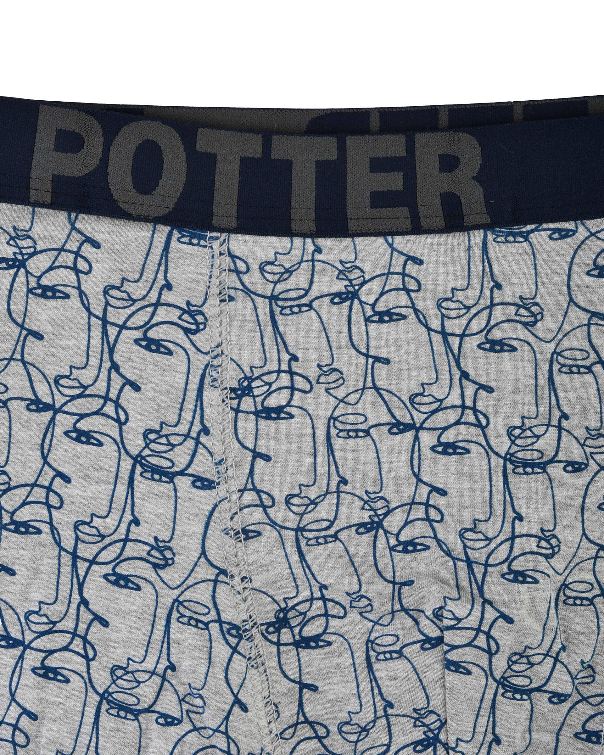 شورت مردانه پادار طوسی ملانژ پاتر Potter کد 710