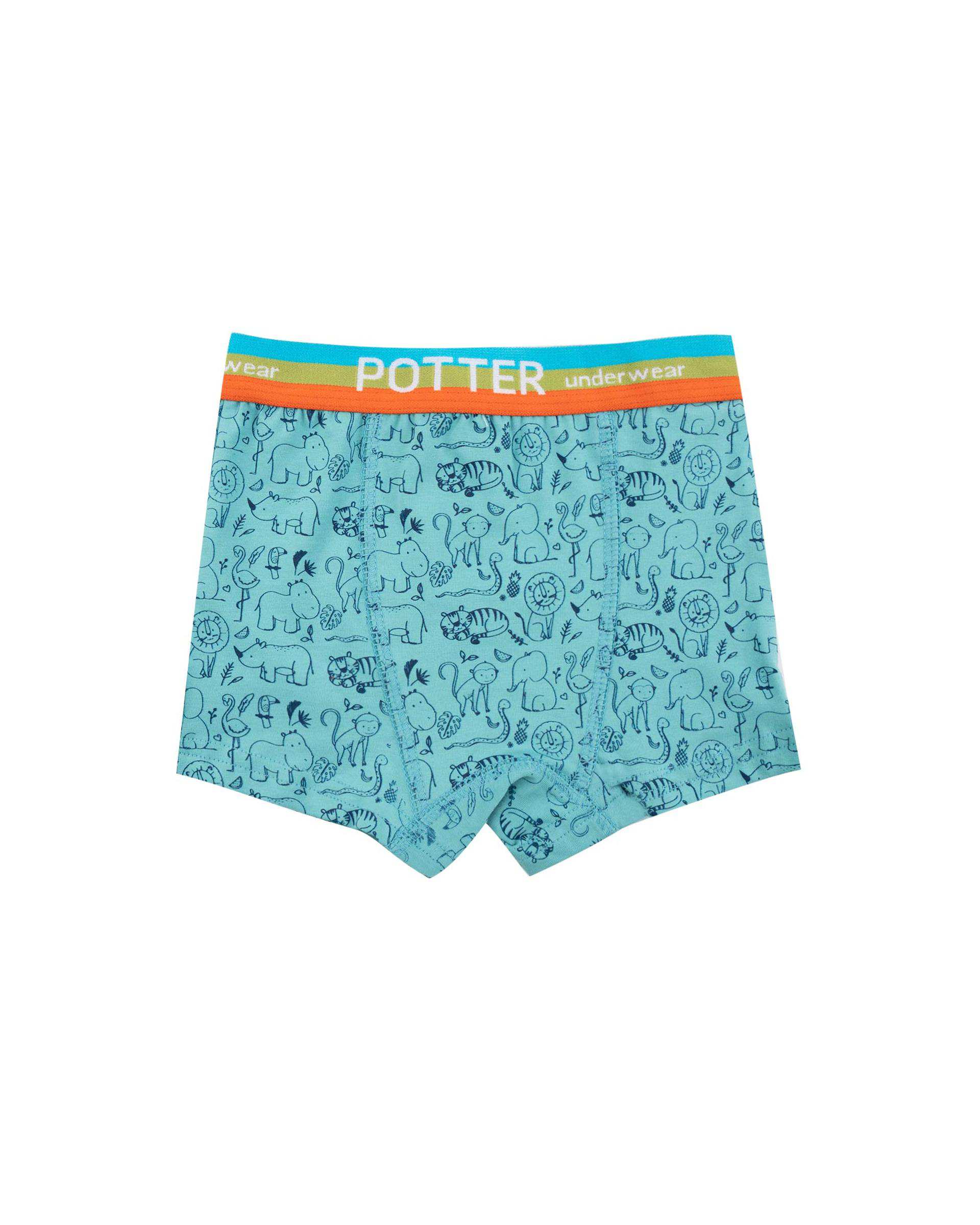 شورت پسرانه پادار آبی کش پهن پاتر Potter طرح ZOO کد 775