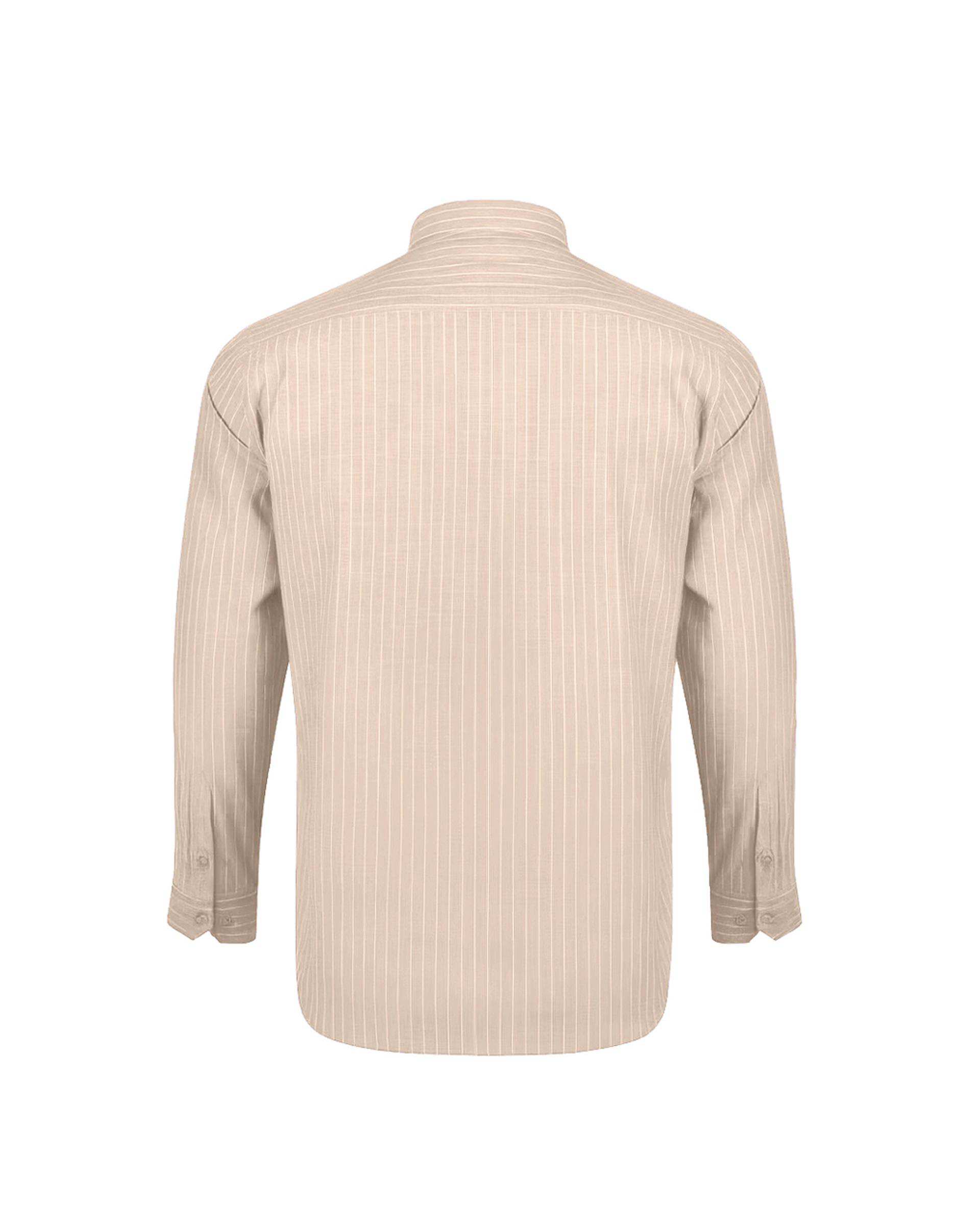 پیراهن مردانه کلاسیک کرم آماهی Amahi مدل راه راه کد 313004