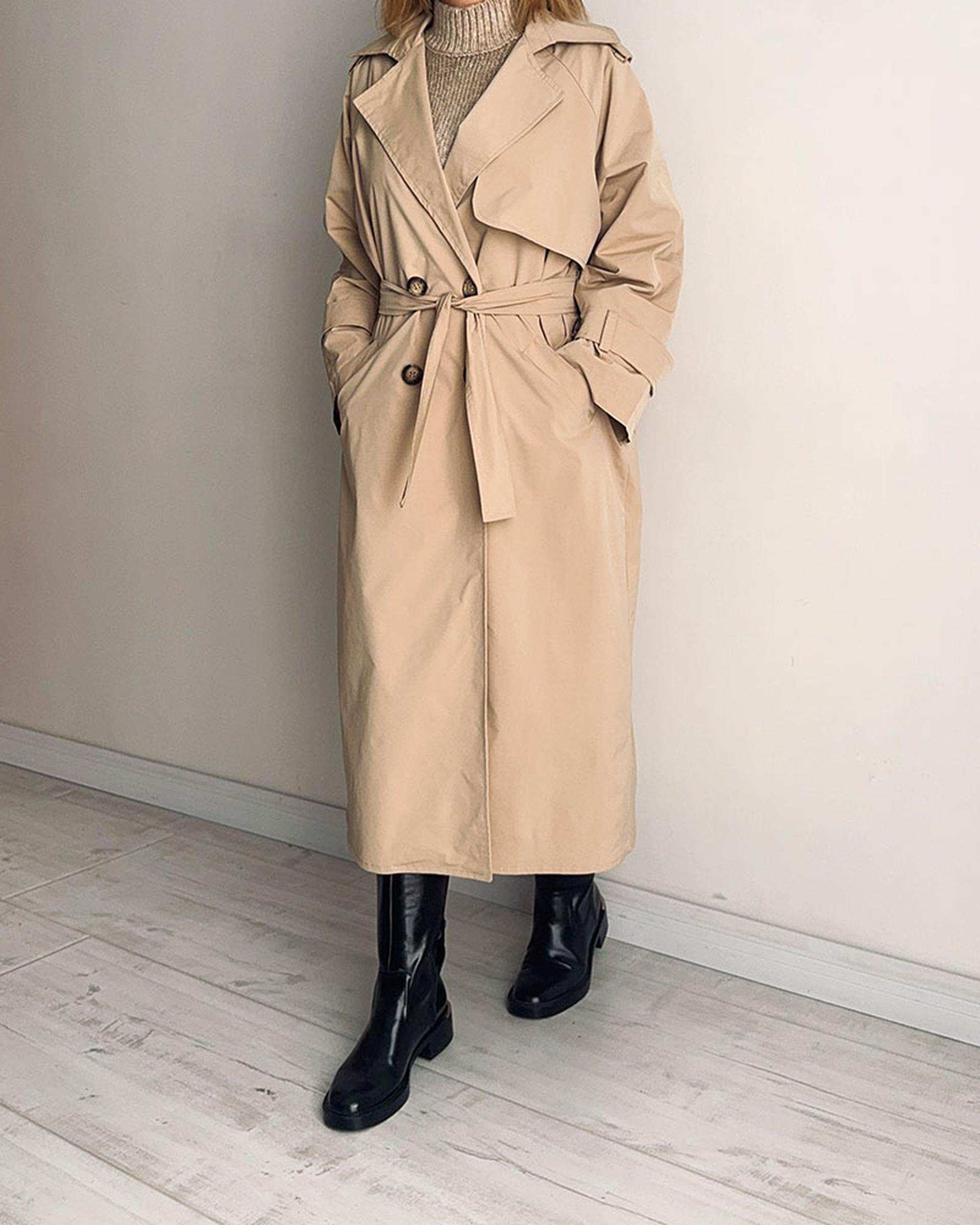 ترنچ کت زنانه کرم نگار ندایی Negar Nedaei مدل Drop