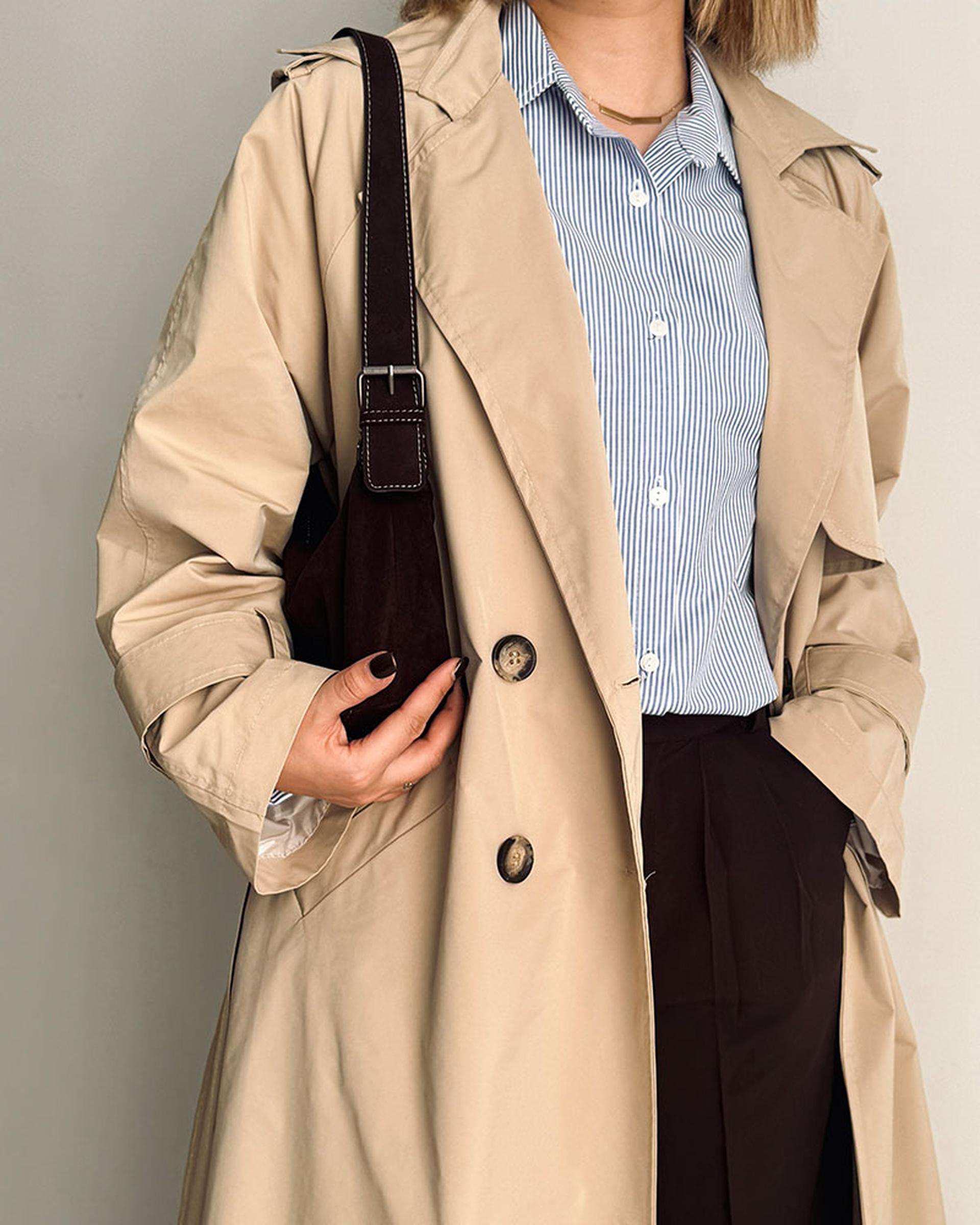 ترنچ کت زنانه کرم نگار ندایی Negar Nedaei مدل Drop