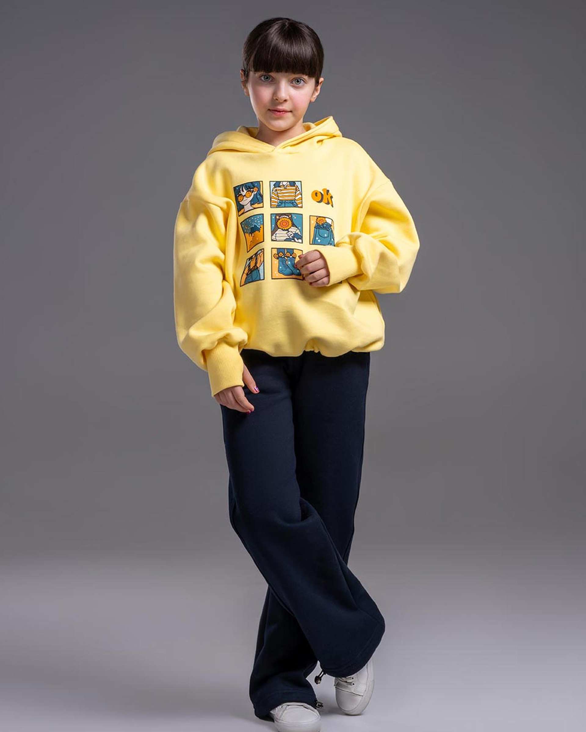 هودی دخترانه انگشتی زرد ملورینا Melorina کد 4212