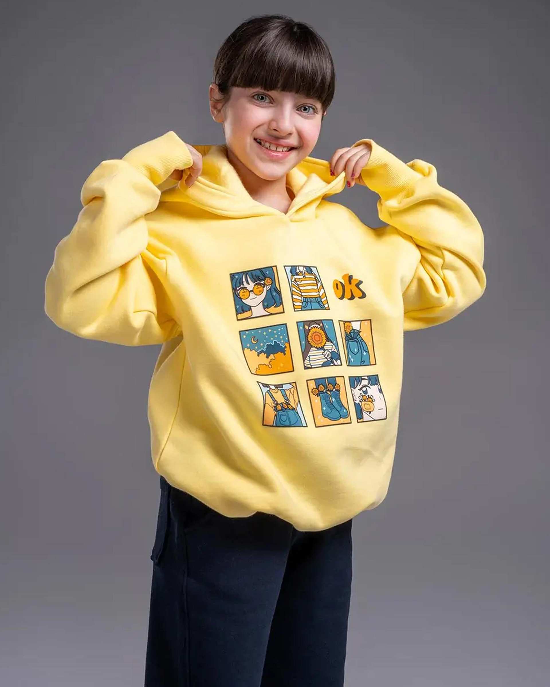 هودی دخترانه انگشتی زرد ملورینا Melorina کد 4212