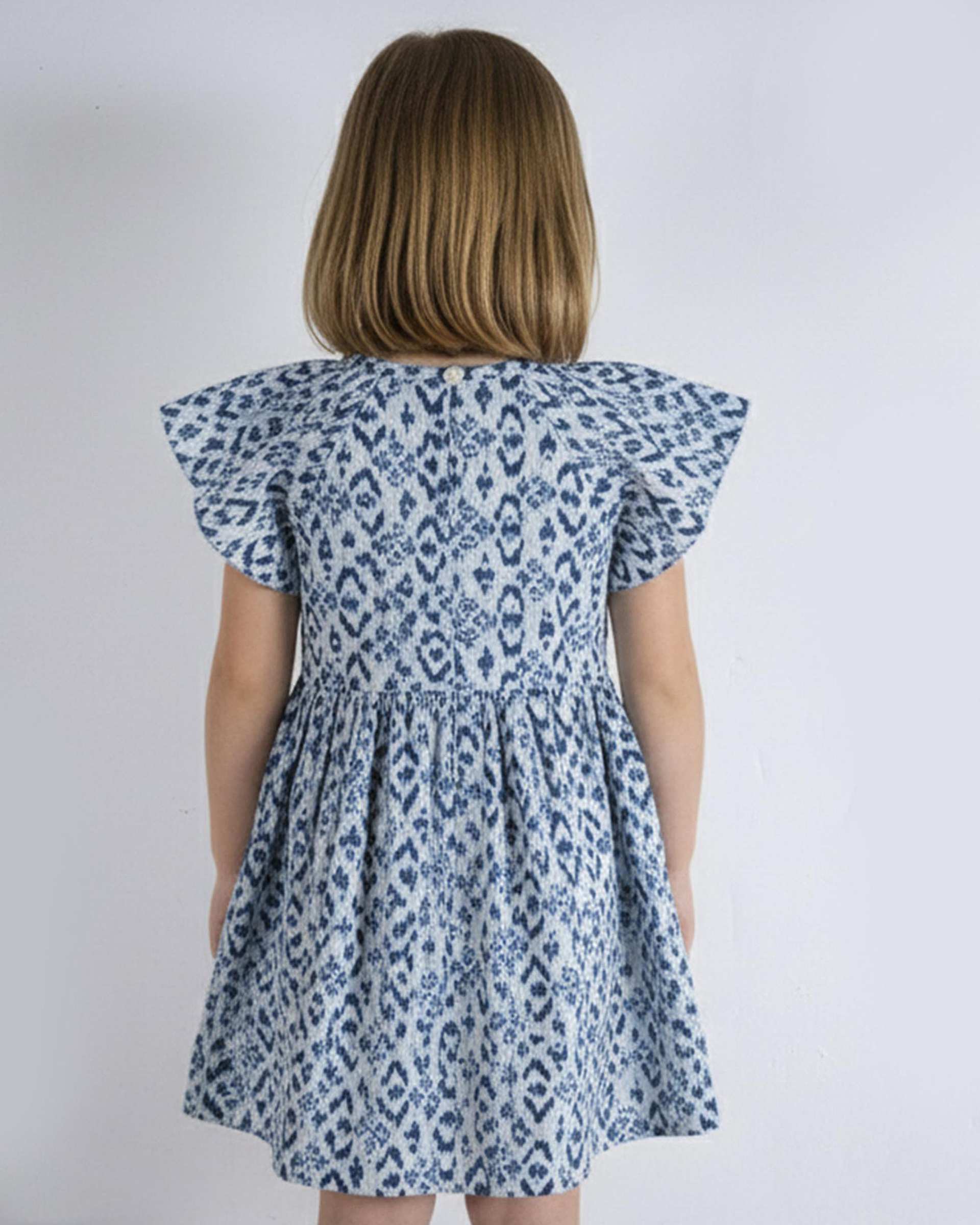 پیراهن دخترانه آستین کوتاه آبی ملورینا Melorina کد 9151