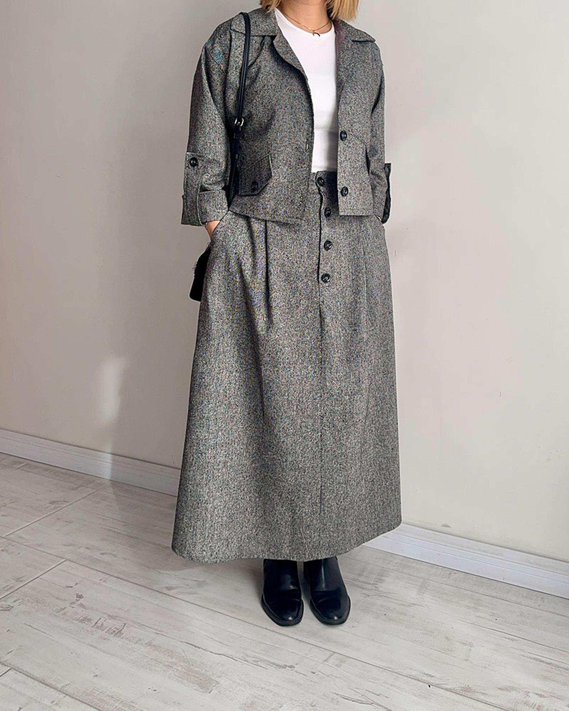 ست کت و دامن زنانه نوک مدادی نگار ندایی Negar Nedaei مدل Tinto