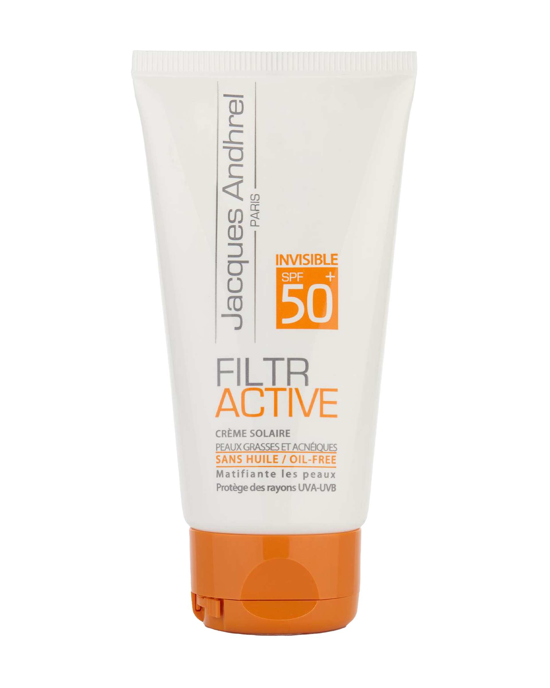 کرم ضد آفتاب بی رنگ +SPF50 ژاک آندرل پاریس Jacques Andhrel Paris مناسب پوست های چرب و مستعد آکنه 50ml
