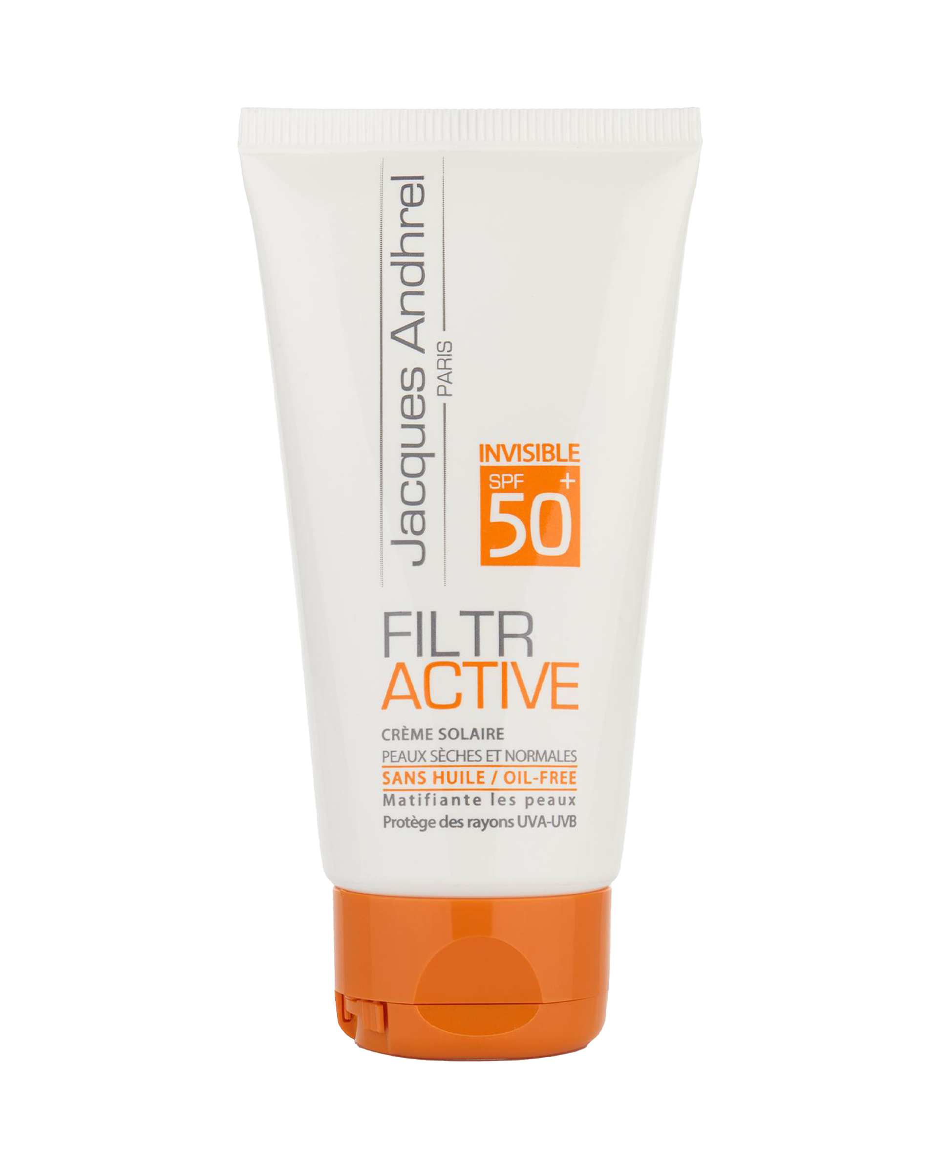 کرم ضد آفتاب بی رنگ +SPF50 ژاک آندرل پاریس Jacques Andhrel Paris مناسب پوست های خشک و معمولی 50ml