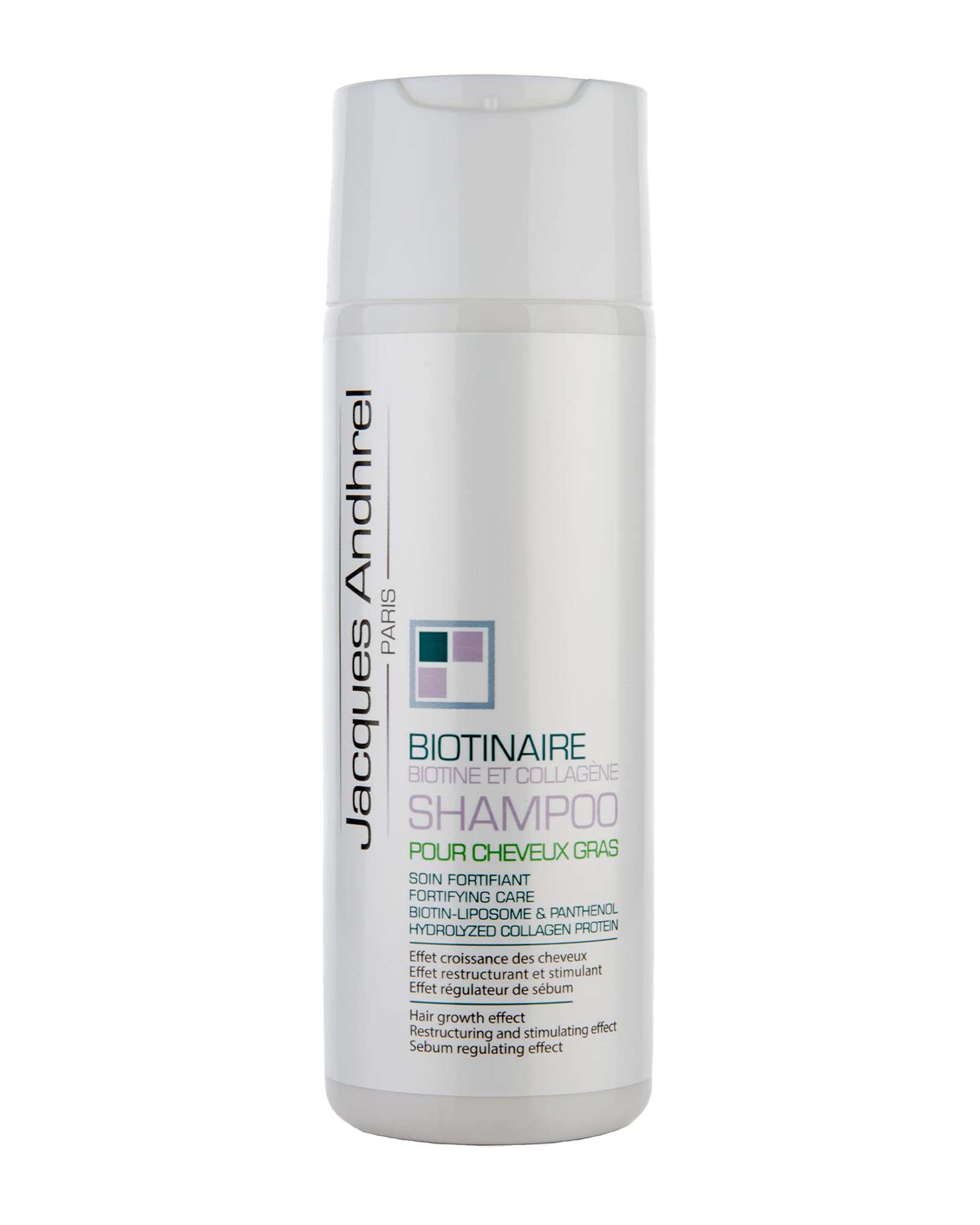 شامپو تقویت کننده مو ژاک آندرل پاریس Jacques Andhrel Paris حاوی بیوتین و کلاژن مناسب موهای چرب 200ml