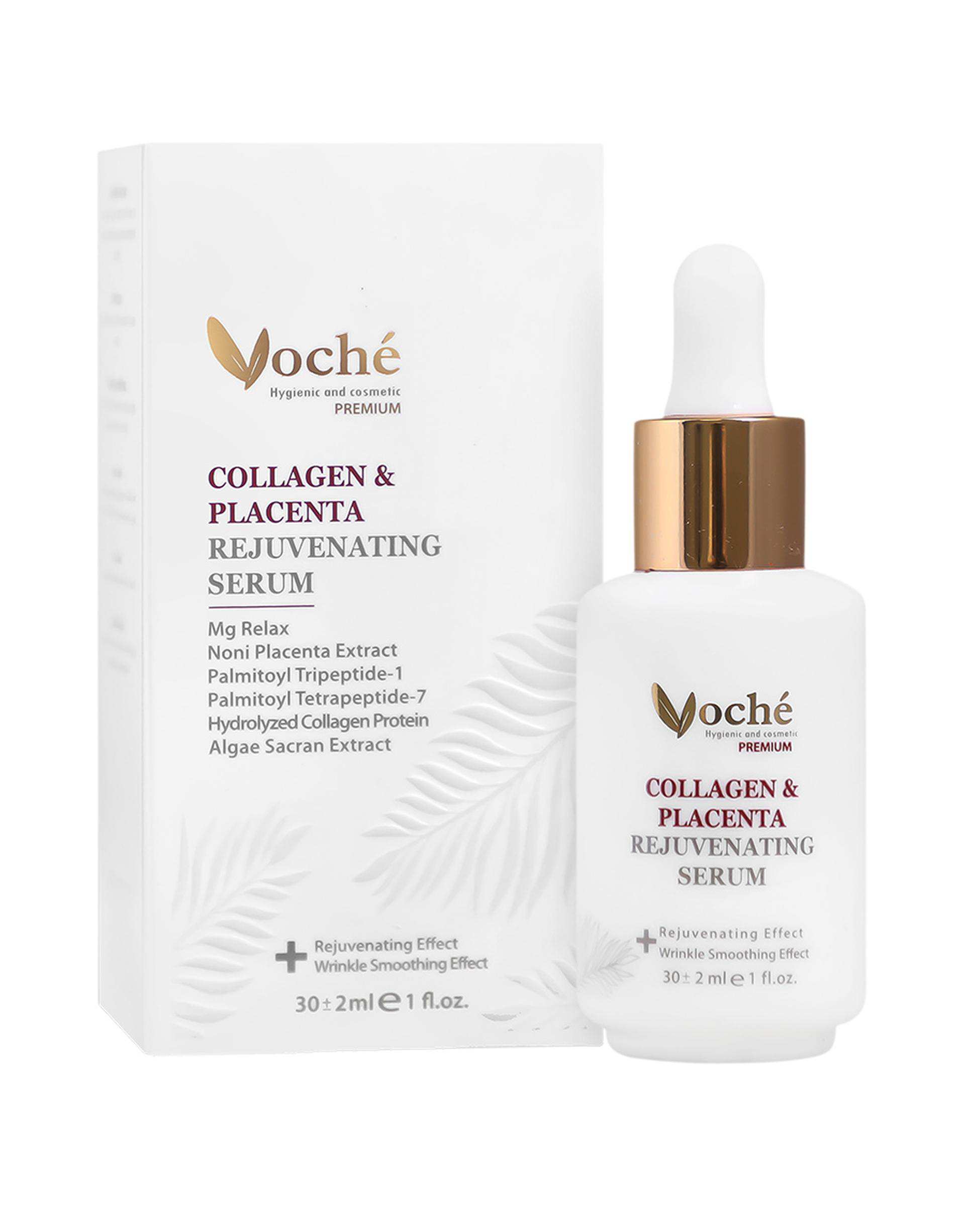 سرم ضد چروک صورت وچه Voche حاوی کلاژن و عصاره پلاسنتا توت هندی 30ml