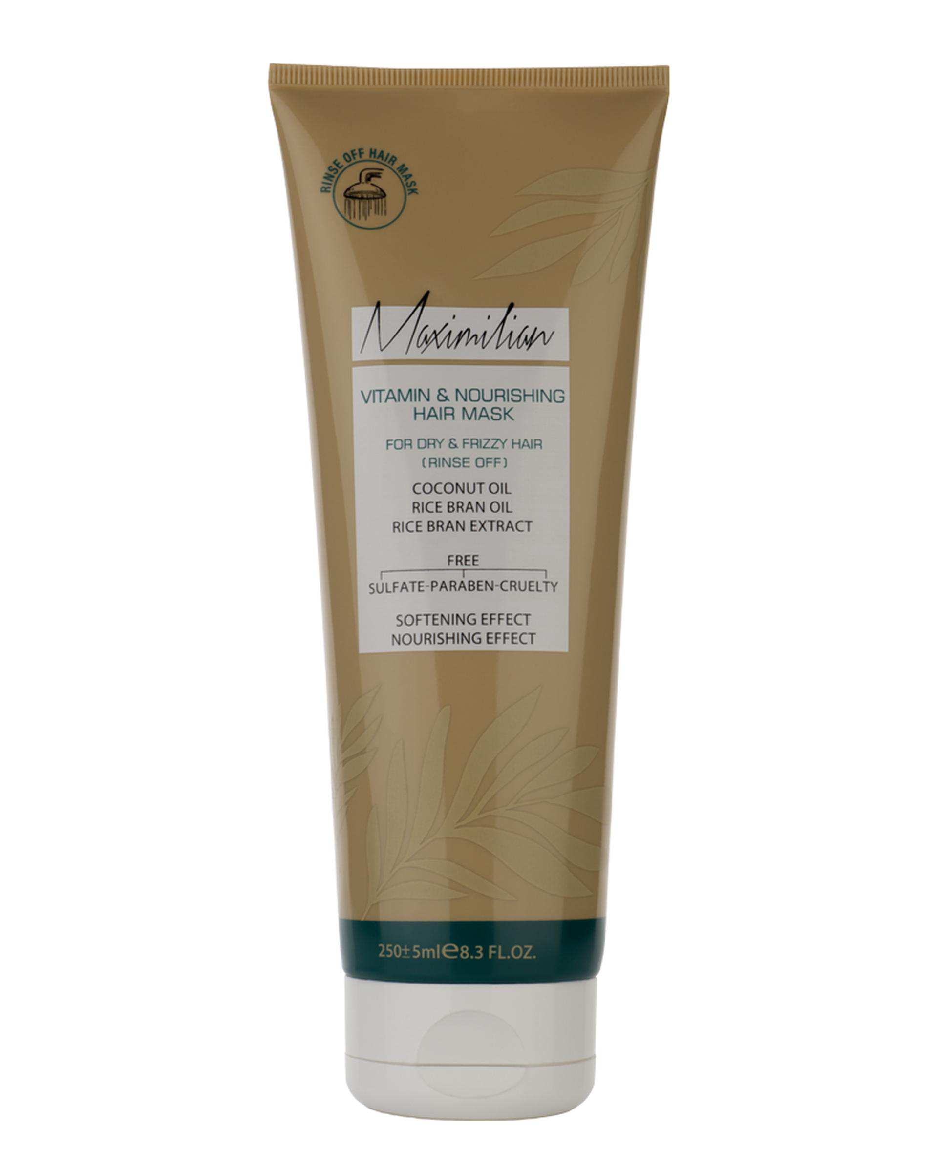 ماسک مو مغذی و ویتامینه فاقد سولفات با آبکشی ماکسیمیلیان Maximilian حجم 250ml