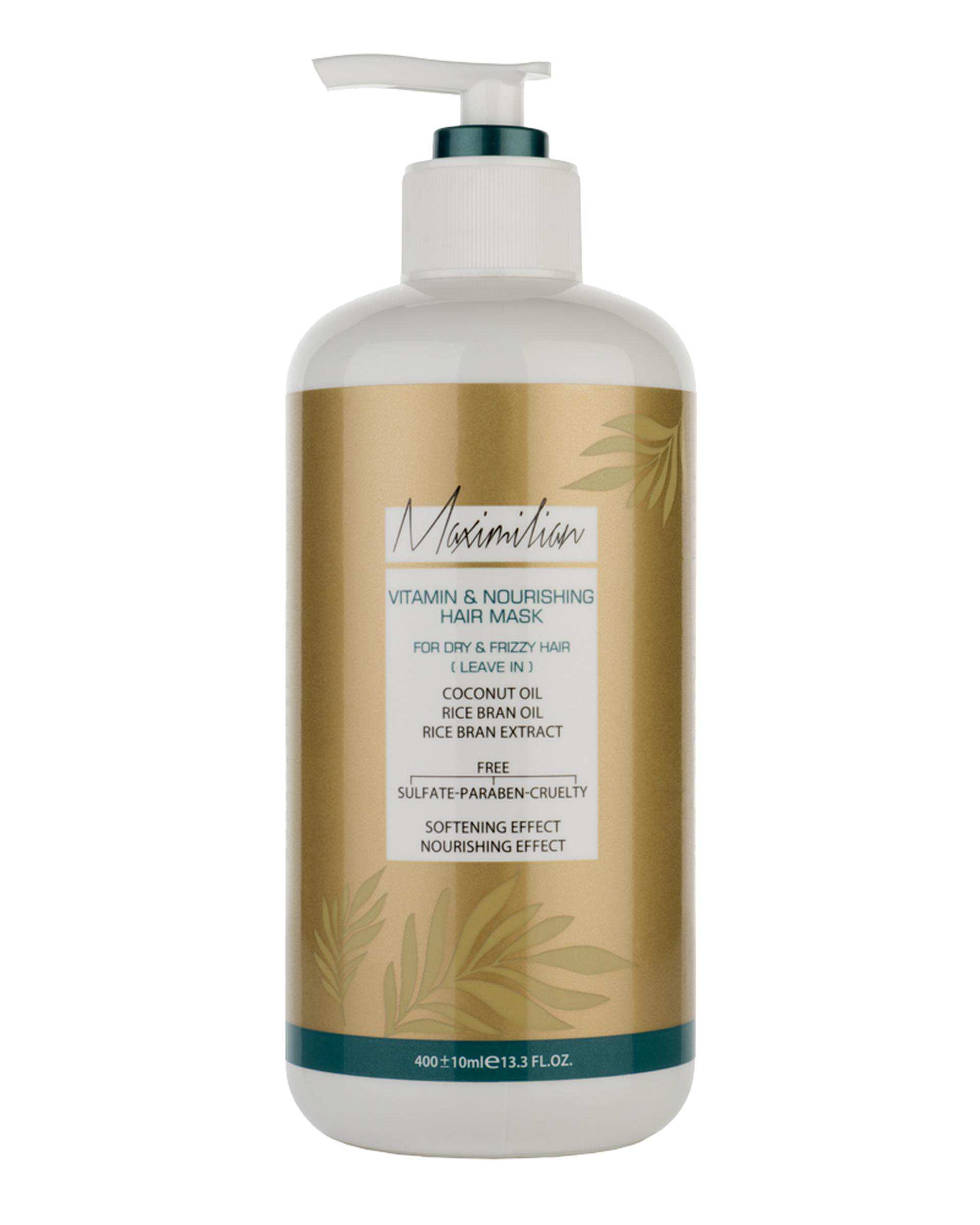 ماسک مو ویتامینه و مغذی فاقد سولفات بدون آبکشی ماکسیمیلیان Maximilian حجم 400ml