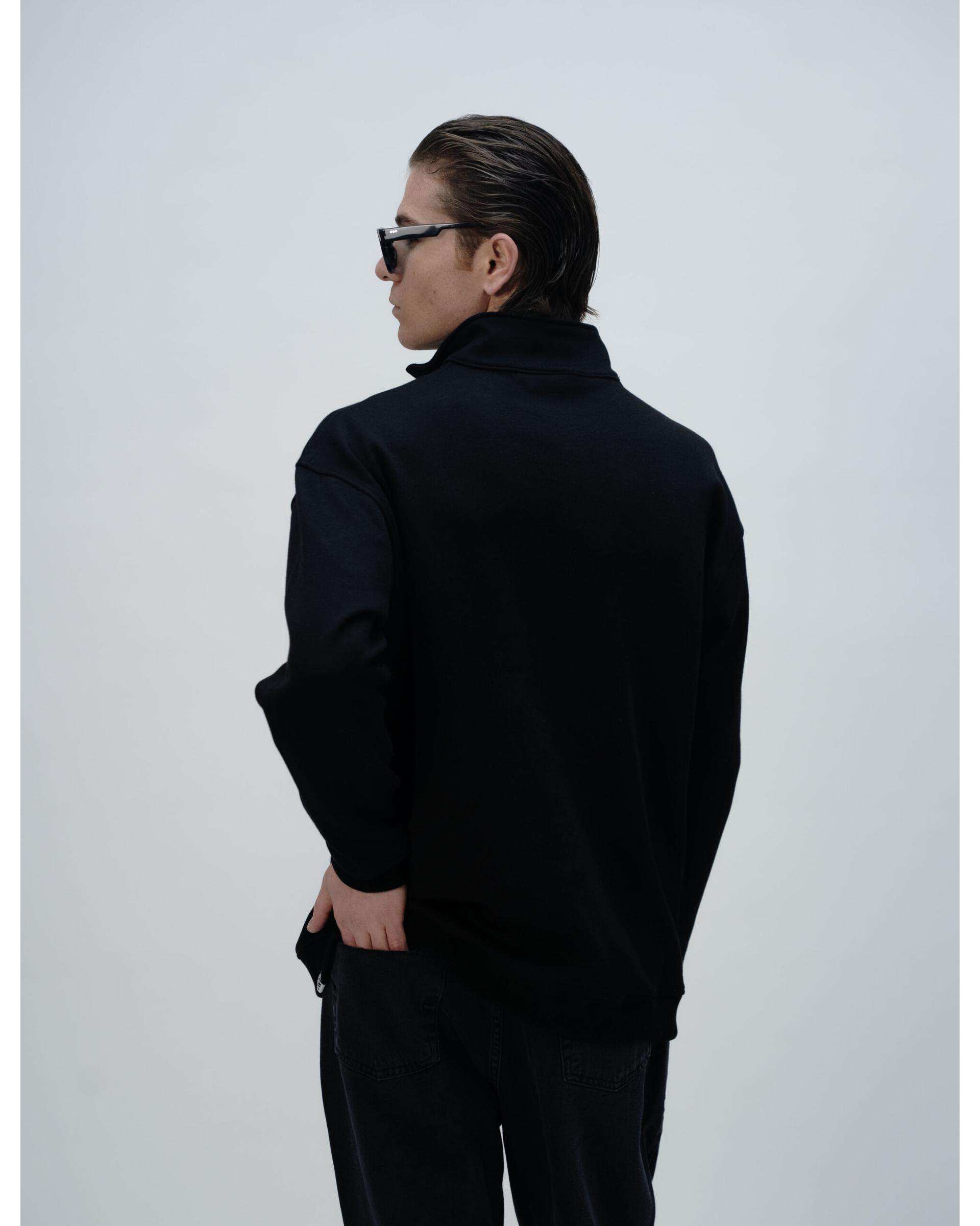 سویشرت مردانه نیم زیپ مشکی نفیر ور Nafir Wear کد 52010