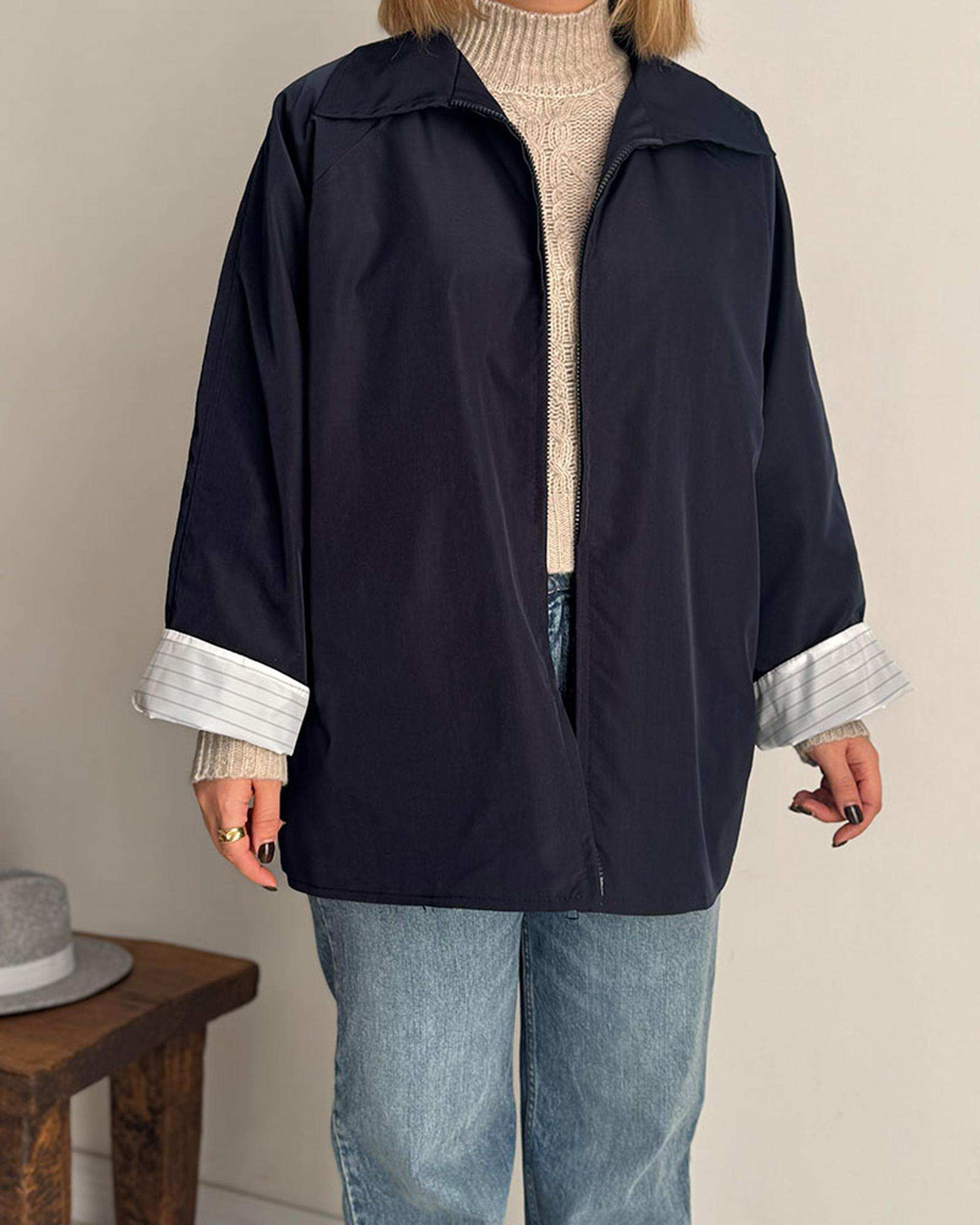 ترنچ کت زنانه سرمه ای نگار ندایی Negar Nedaei مدل fly