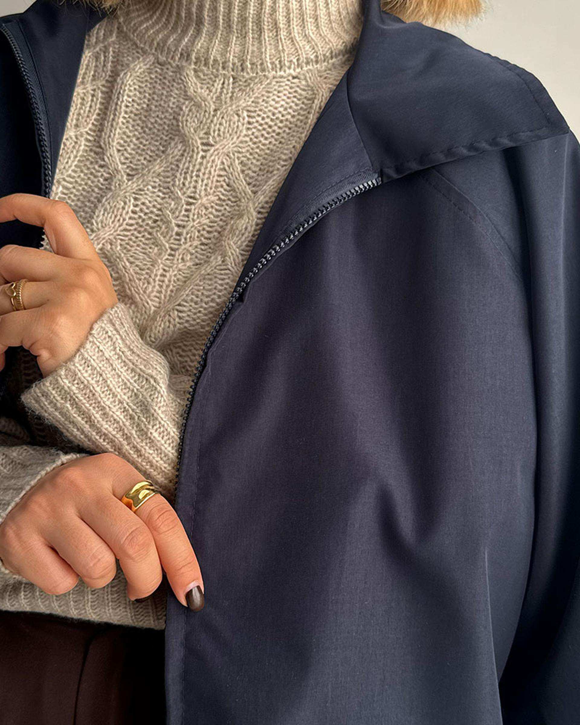 ترنچ کت زنانه سرمه ای نگار ندایی Negar Nedaei مدل fly