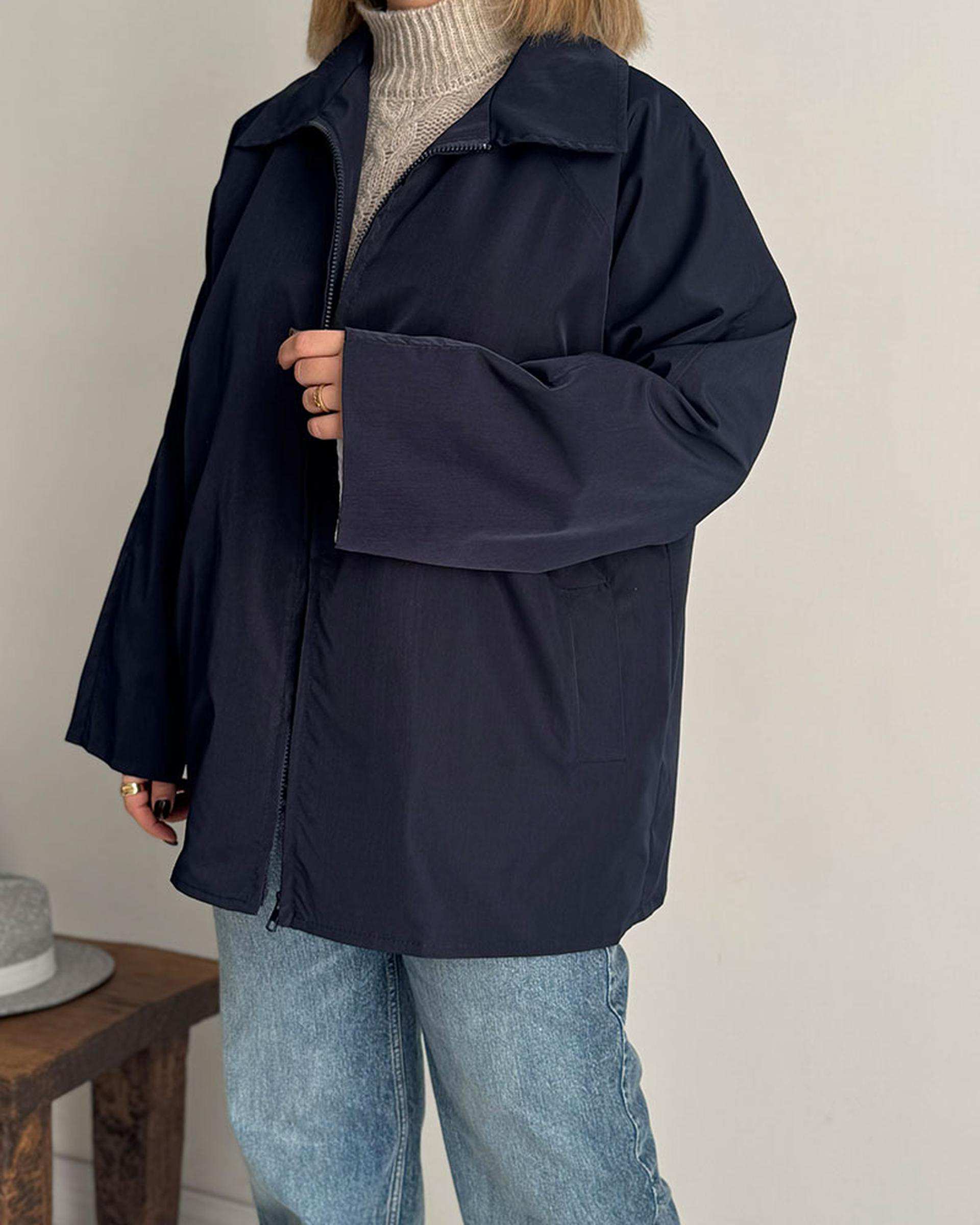 ترنچ کت زنانه سرمه ای نگار ندایی Negar Nedaei مدل fly