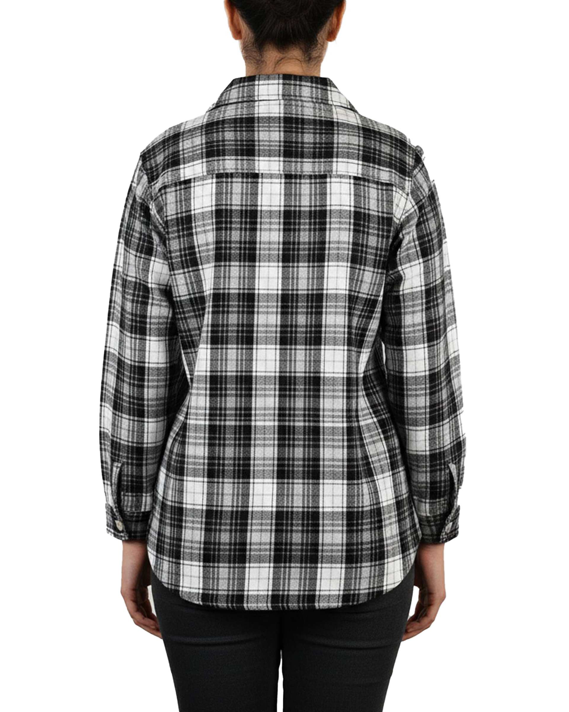 شومیز زنانه کشمیر چهارخانه طوسی مشکی کد 340