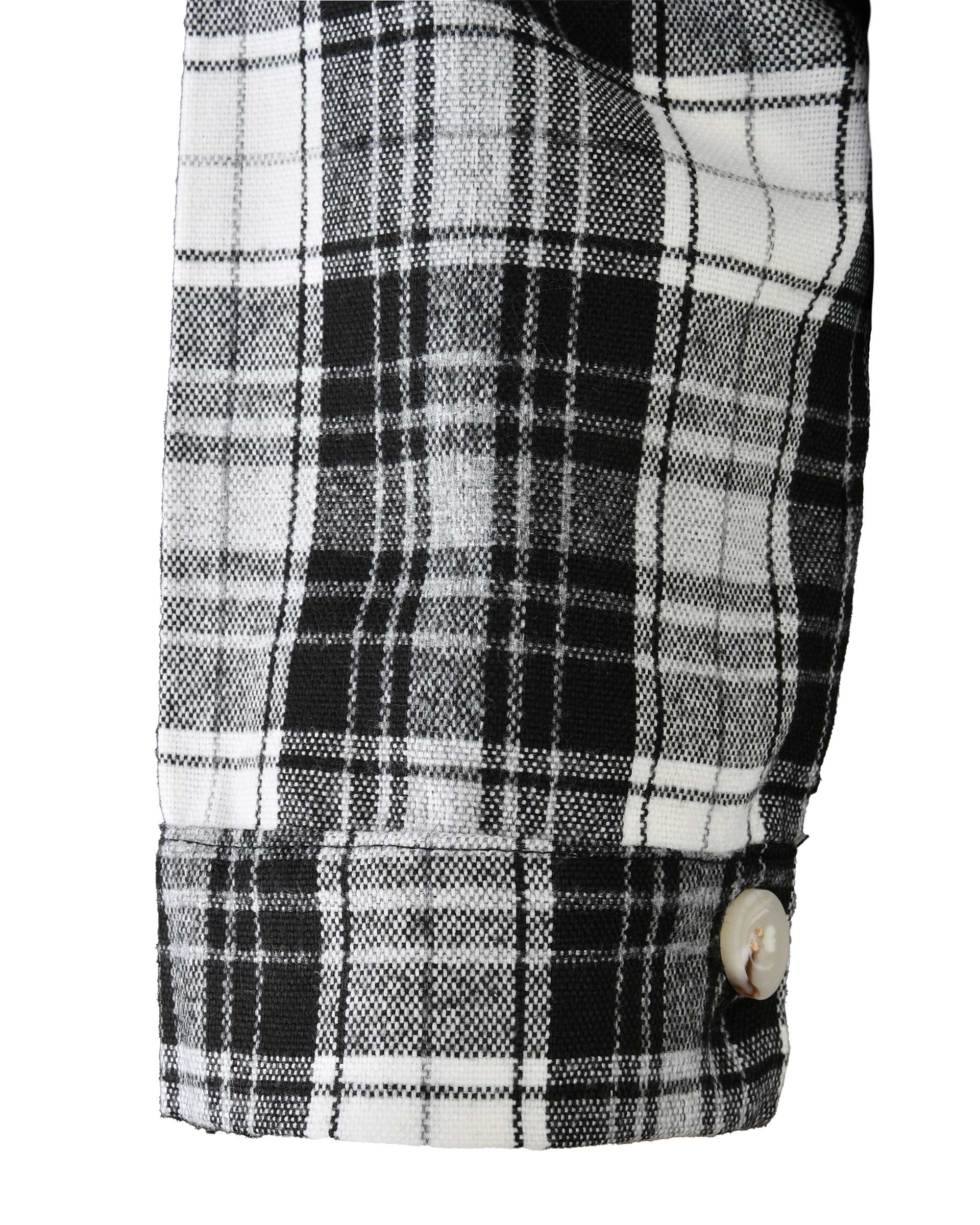 شومیز زنانه کشمیر چهارخانه طوسی مشکی کد 340