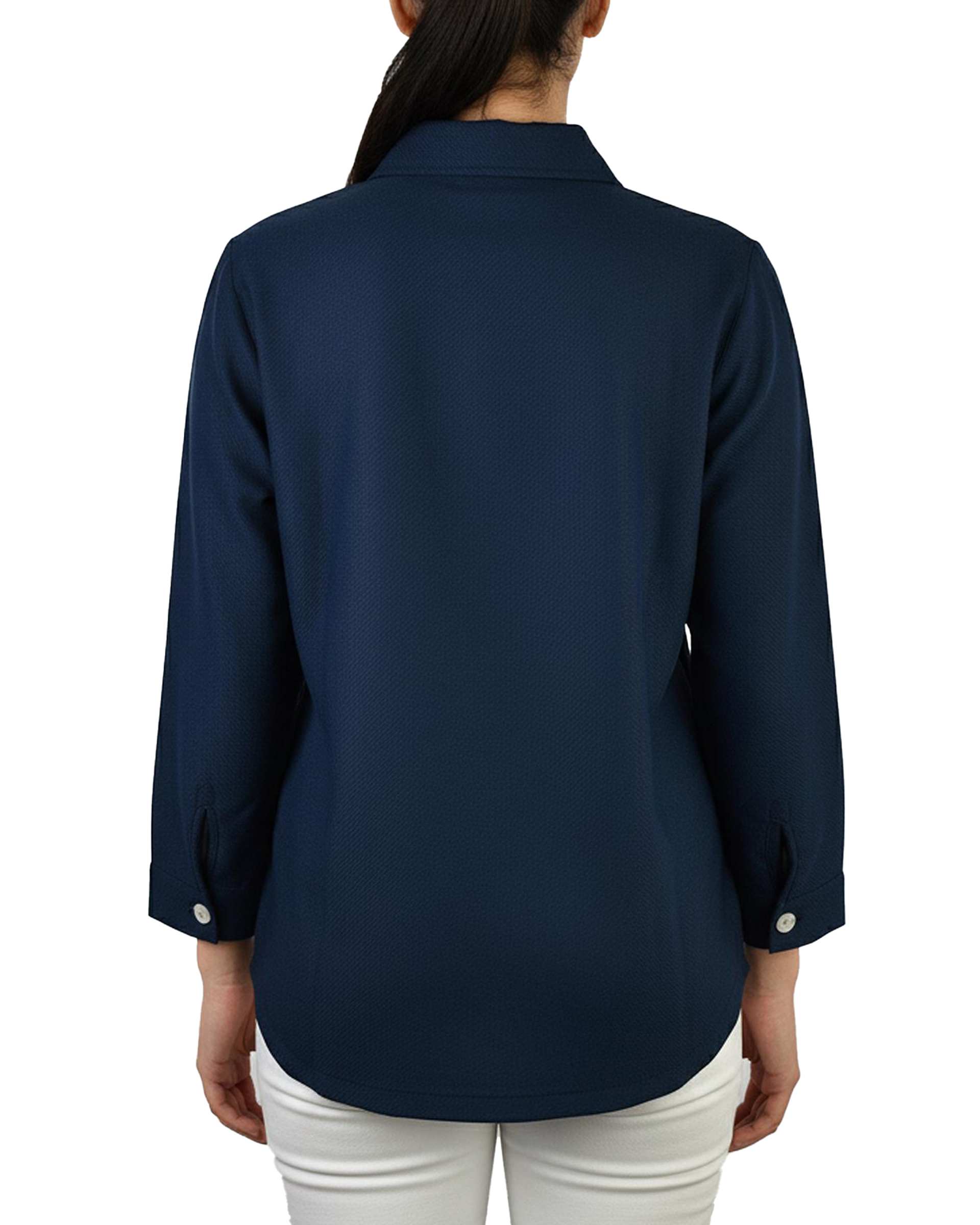 شومیز زنانه کشمیر سرمه ای کد 337