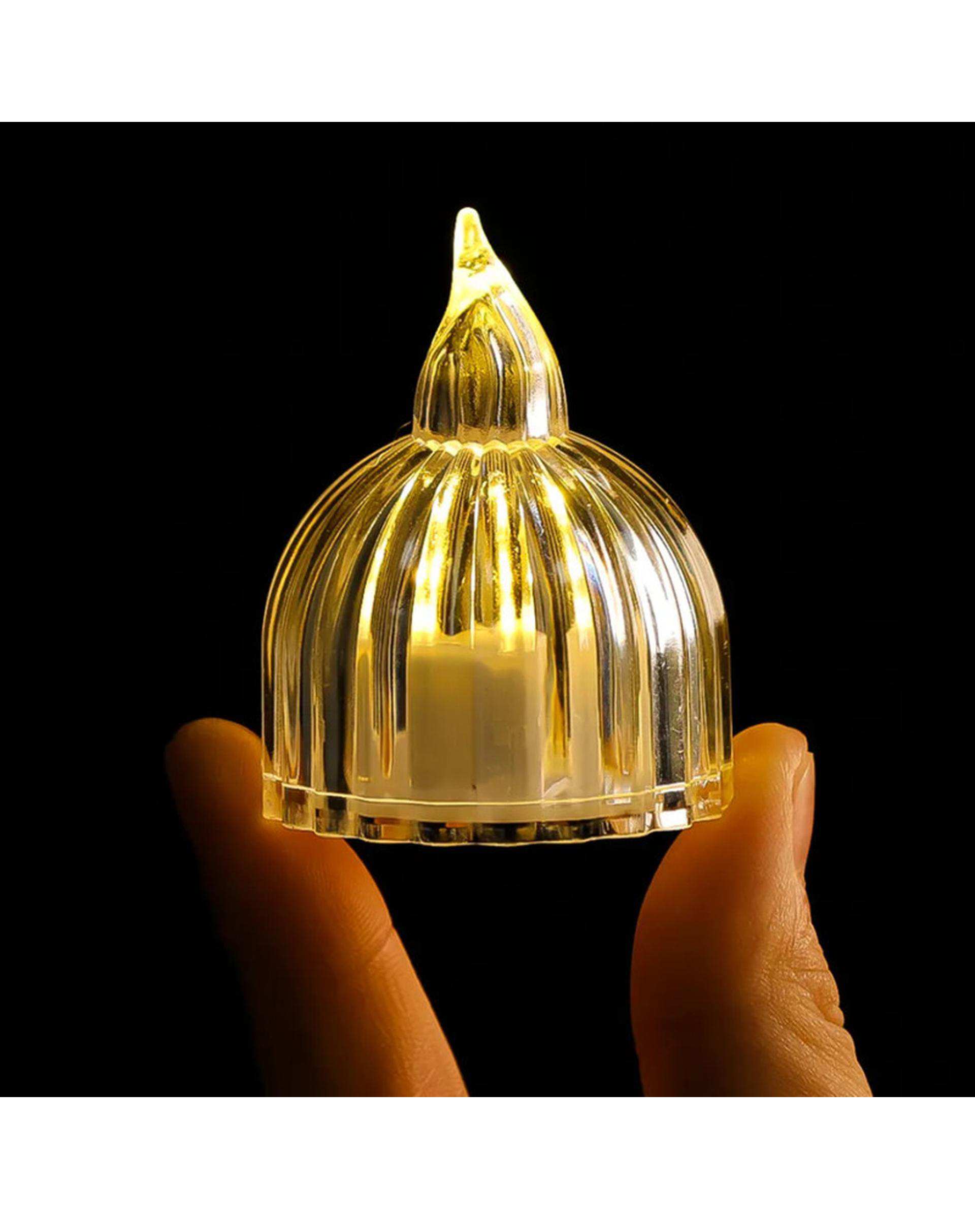 شمع ال ای دی مدل کریستالی شفاف طرح SUN مجموعه 2 عددی